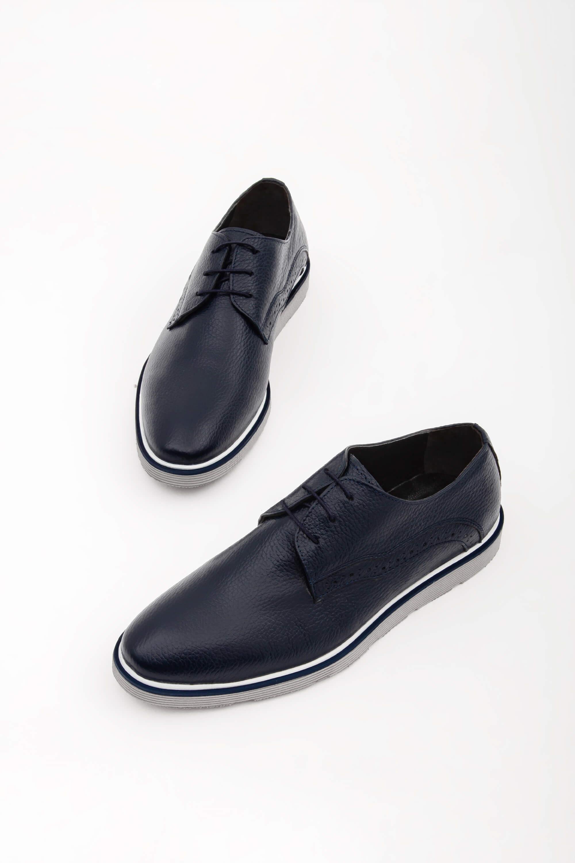 Tamer Tanca Erkek Hakiki Deri Lacivert Casual Ayakkabı