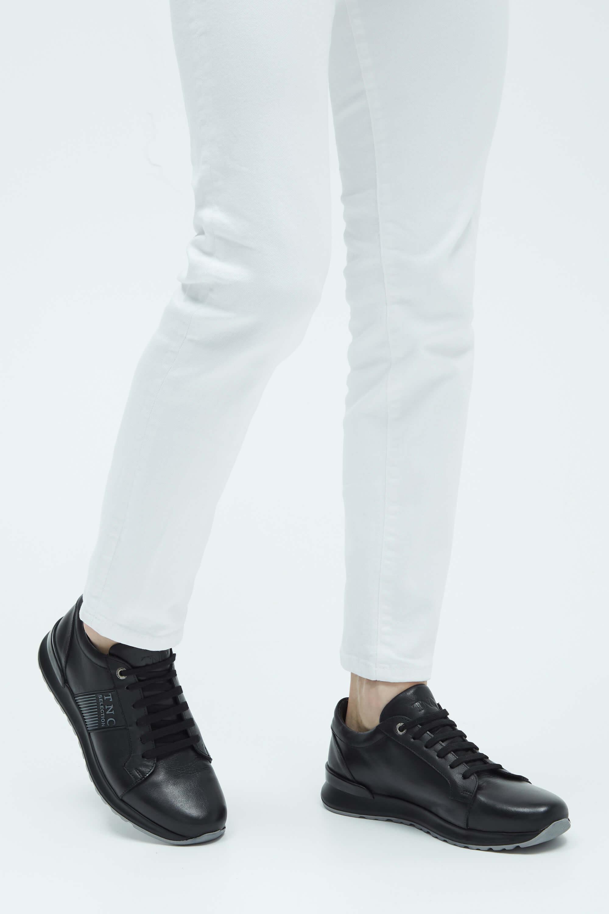 Tamer Tanca Erkek Hakiki Deri Siyah Sneakers & Spor Ayakkabı