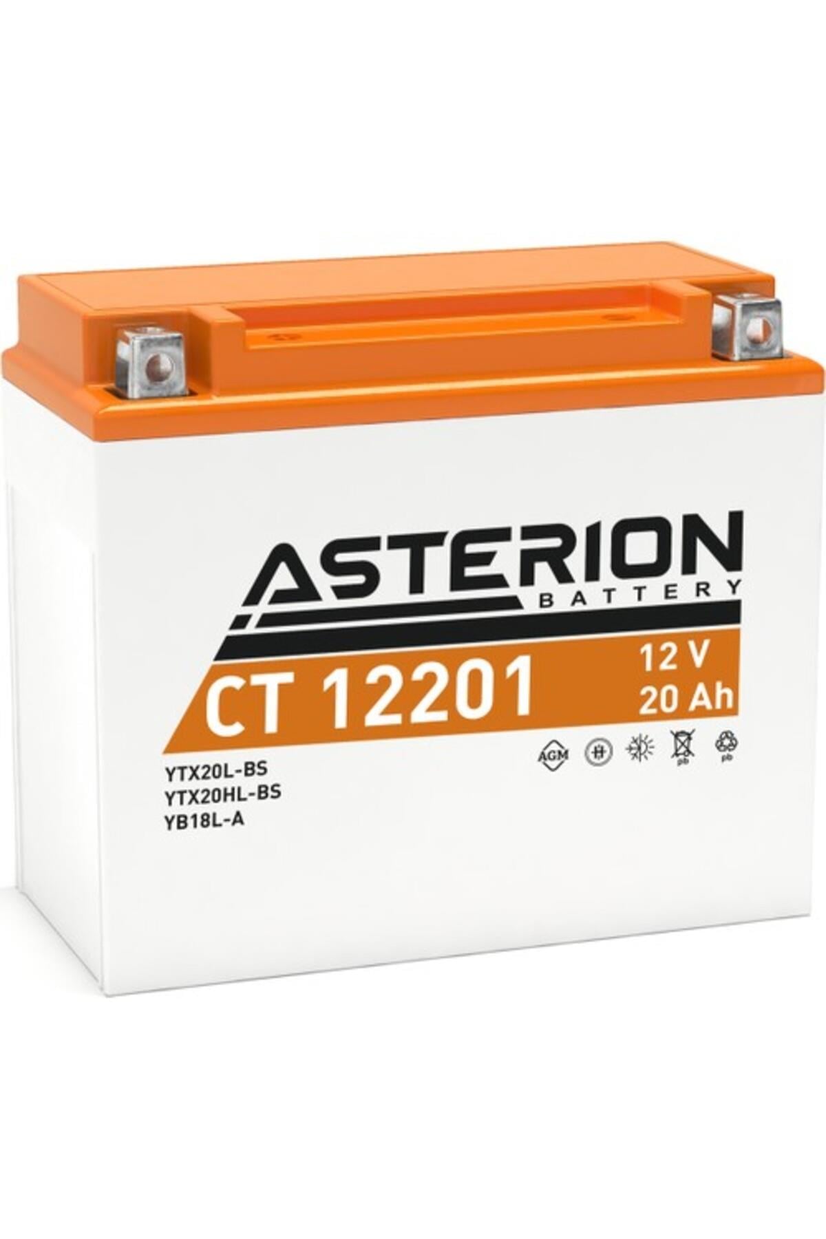 Asterion Ct 12201 Ytx20l-bs Ytx20hl-bs Yb18l-a 12 V 20 Amper 270 Cca Motosiklet Akü