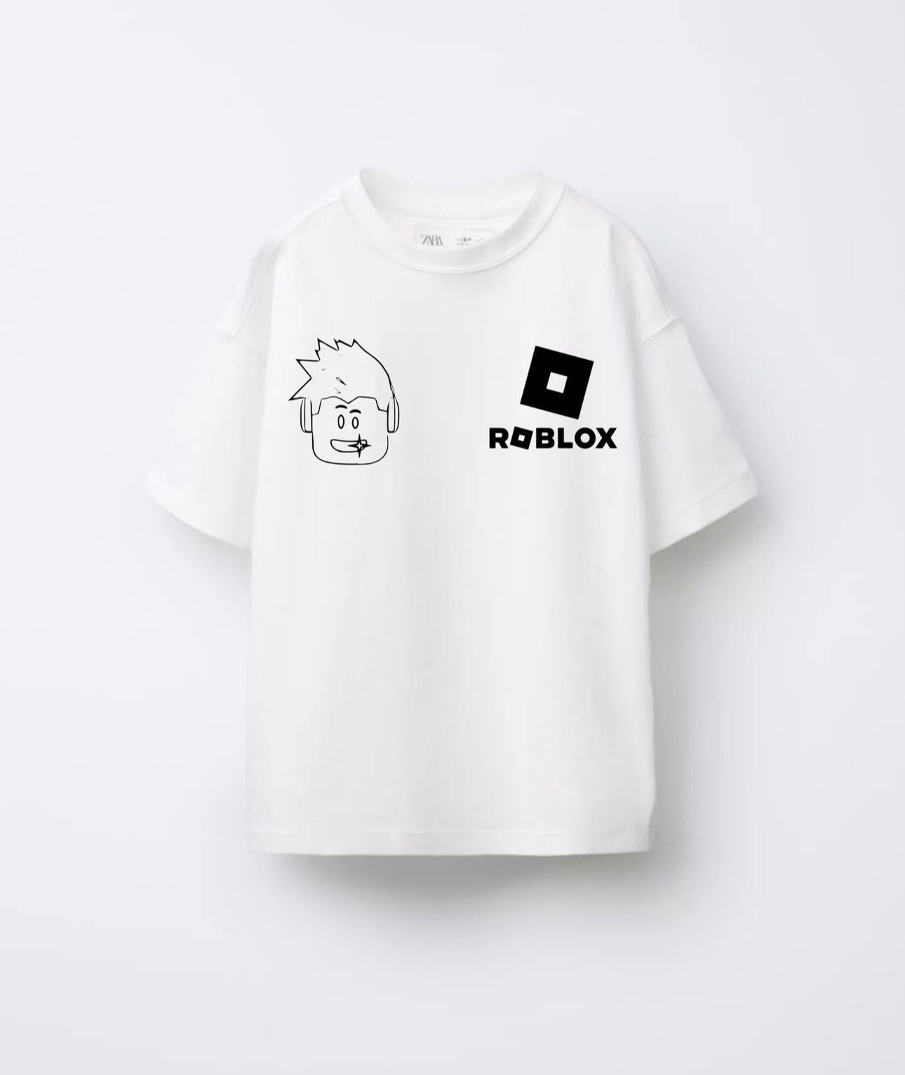 Erkek Çocuk Beyaz Roblox Baskılı Tshirt