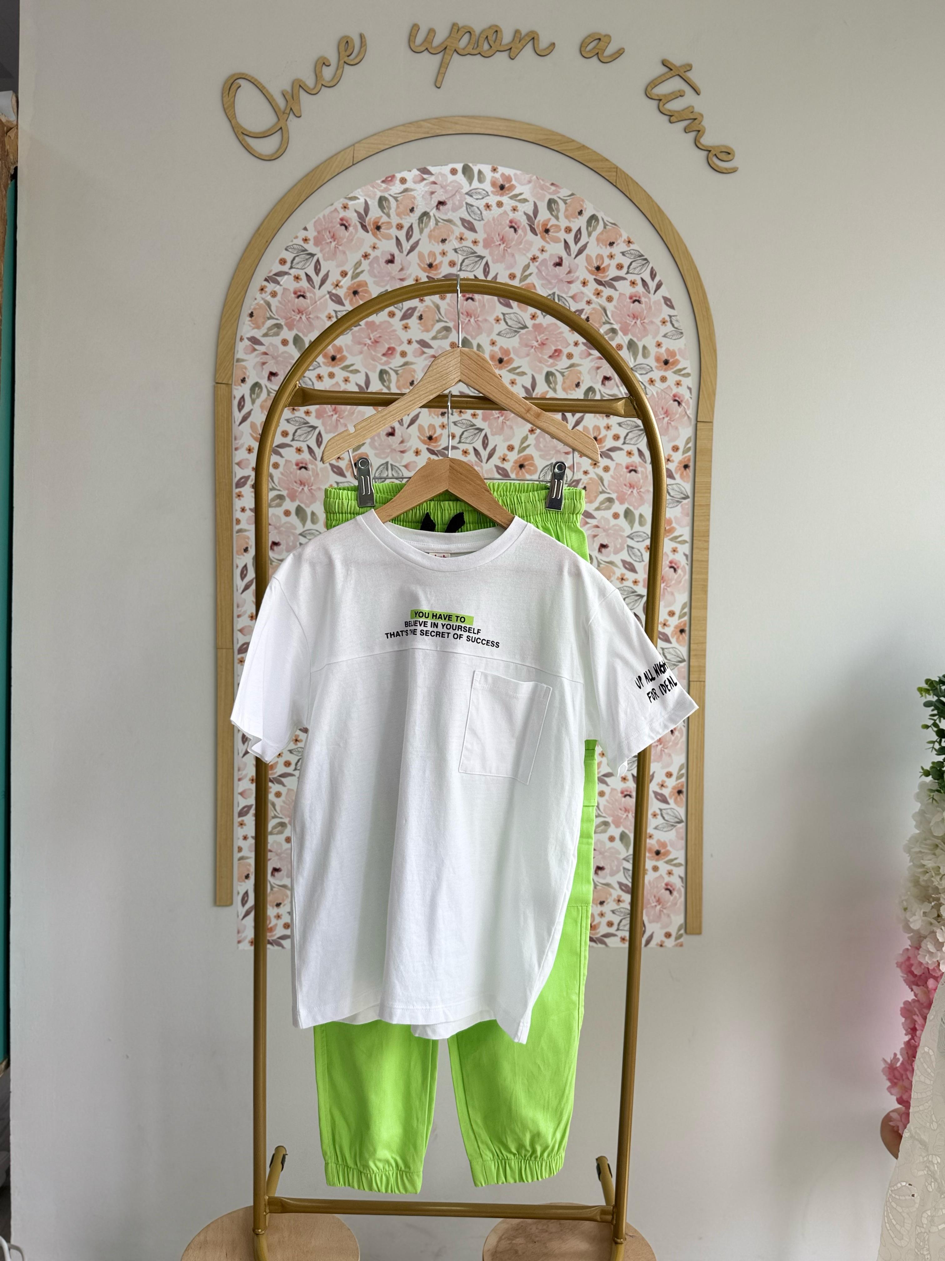 ERKEK ÇOCUK 9-14 YEŞİL PANTOLONLU TAKIM