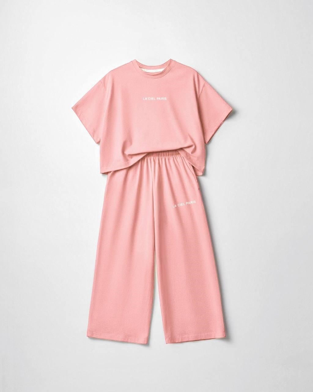 Kız Çocuk Pembe Tshirt Pantolon Takım
