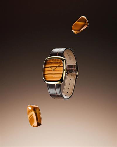 Natural Stone Tiger Eye In Gold