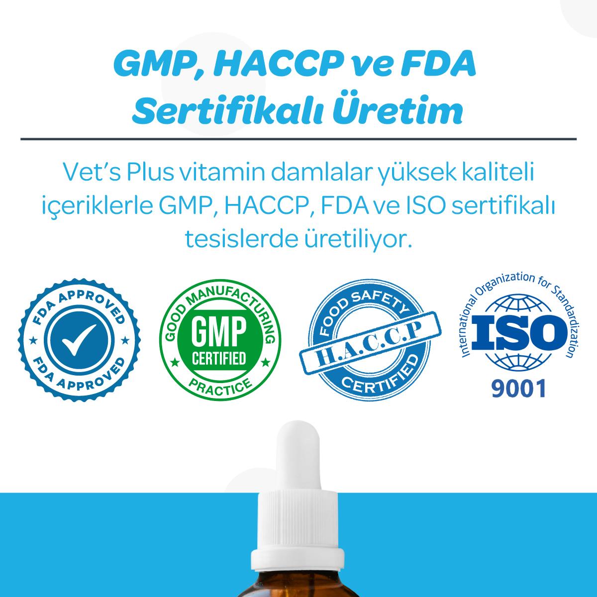Vets Plus Anti-Hair Loss Kediler İçin Tüy Dökülmesi Önleyici Plus+B Damla 50ml