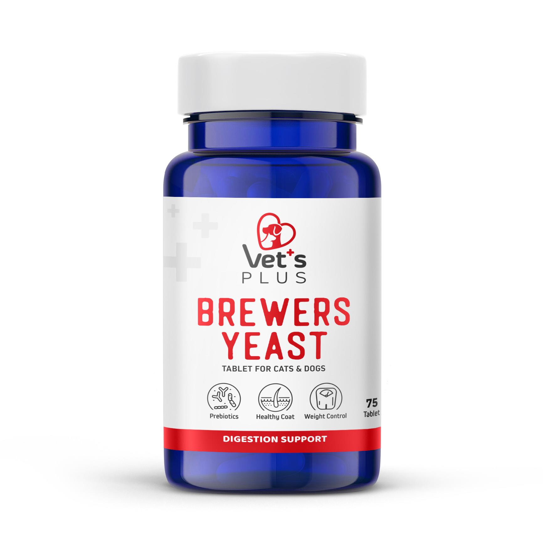Vets Plus Brewers Yeast Kedi ve Köpekler İçin Sindirim Sistemi Destekleyici Tablet (75li)