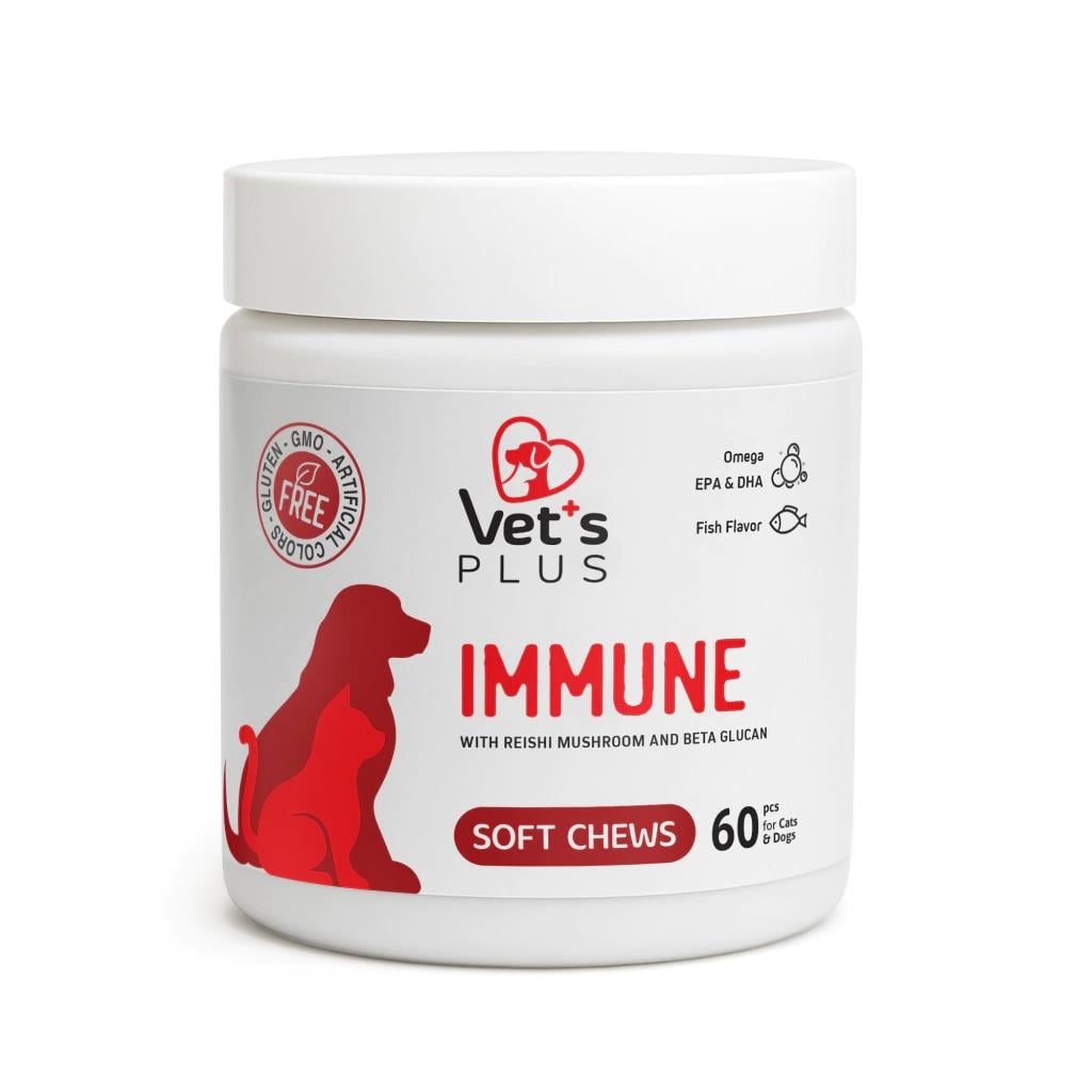 Vets Plus Immune Kedi ve Köpekler İçin Bağışıklık Sistemi Destekleyici Çiğnenebilir Tablet (60lı)