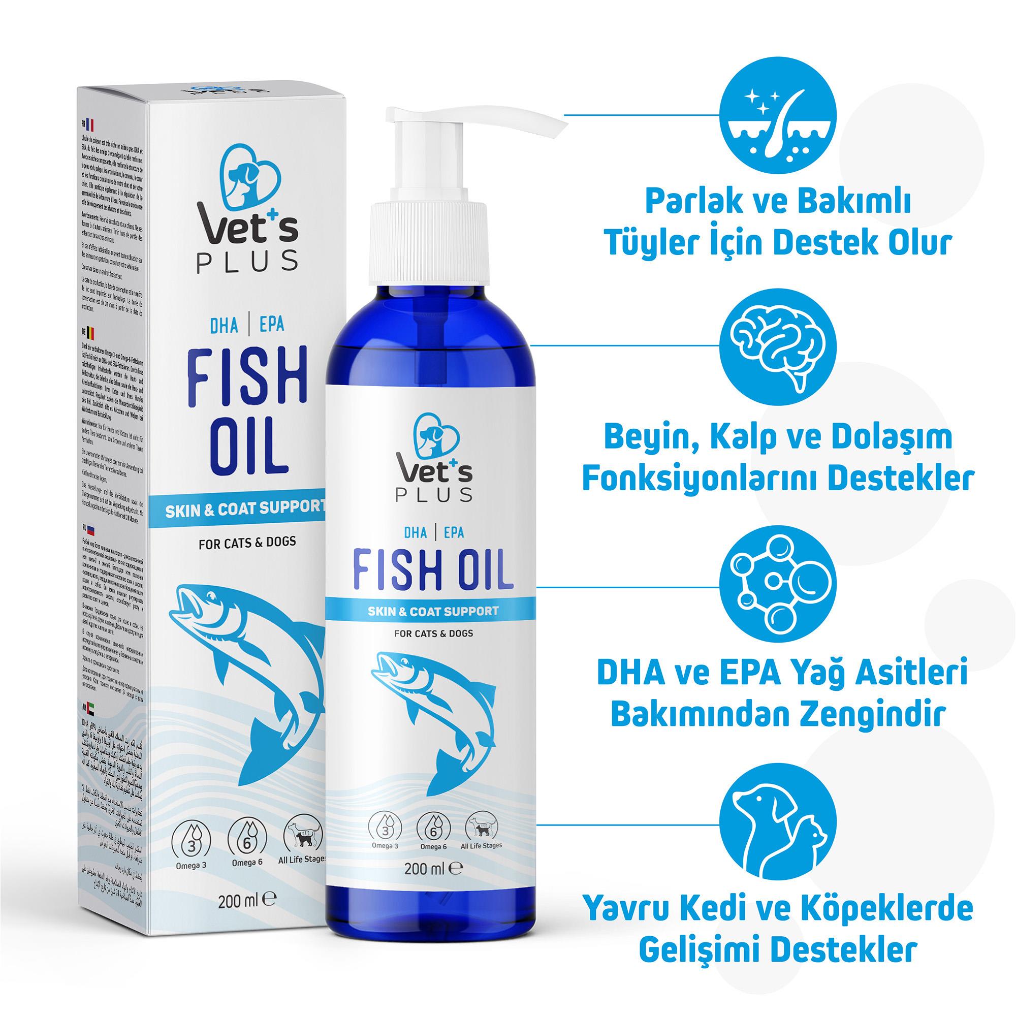 Vets Plus Kedi ve Köpekler için Balık Yağı 200ml