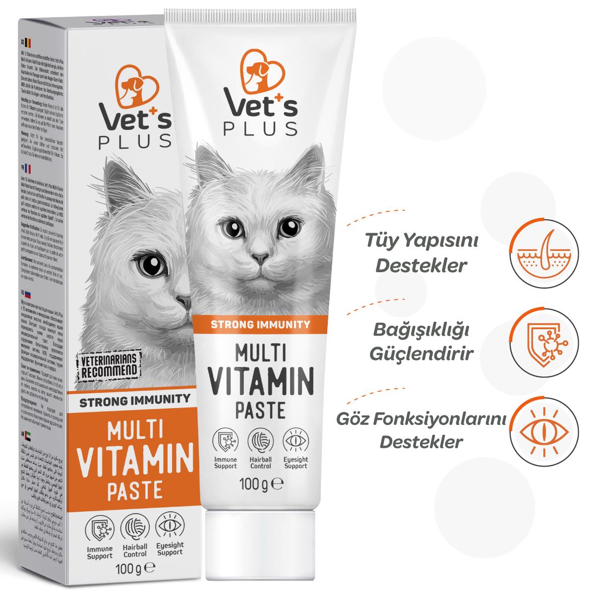 Vets Plus Multi-Vitamin Taurinli Malt Kedi Macunu 100gr