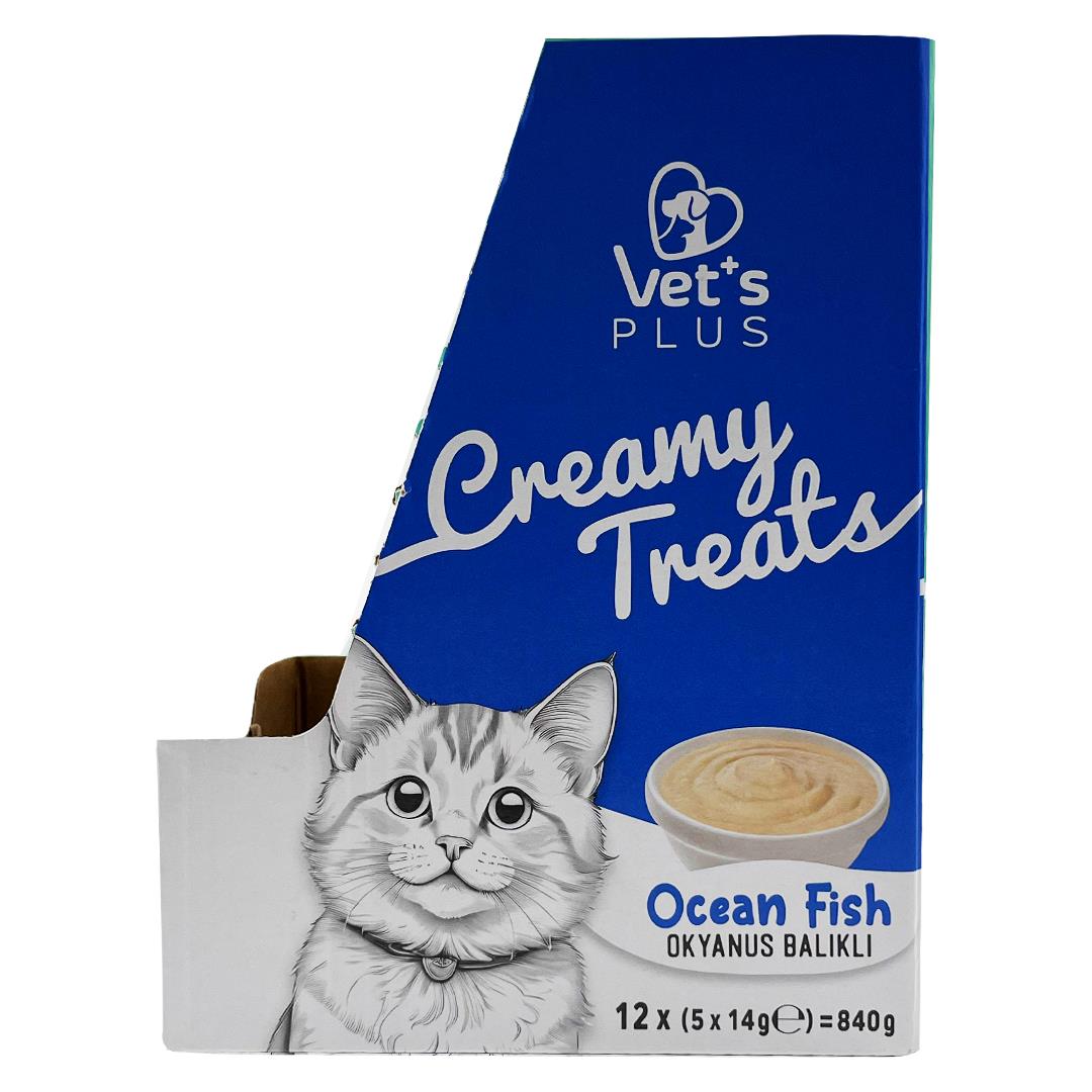 Vets Plus Okyanus Balıklı Krema Kedi Ödül Maması 14gr (5li)