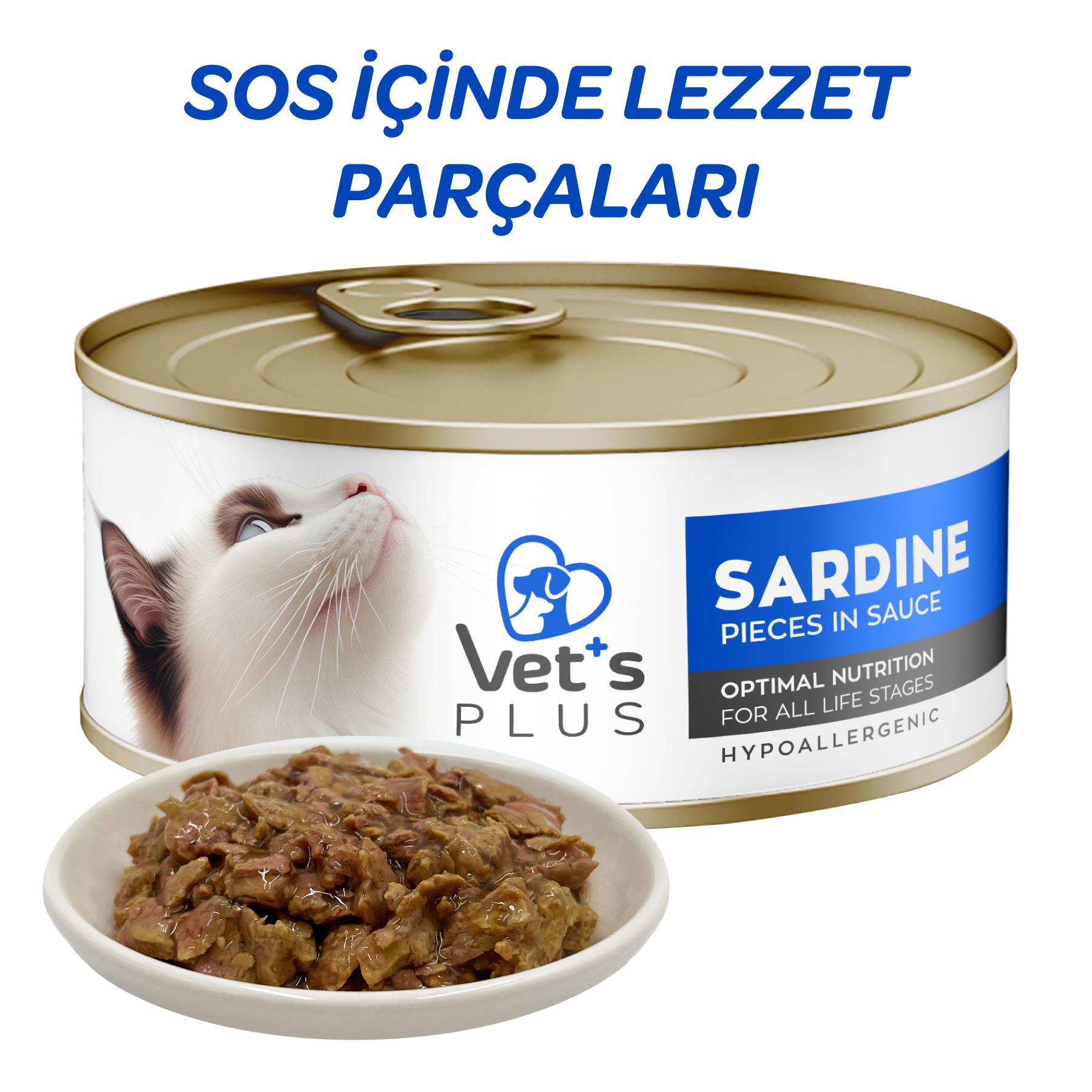 Vets Plus Optimal Nutrition Sardalya Balıklı Tahılsız Kedi Konservesi 85gr