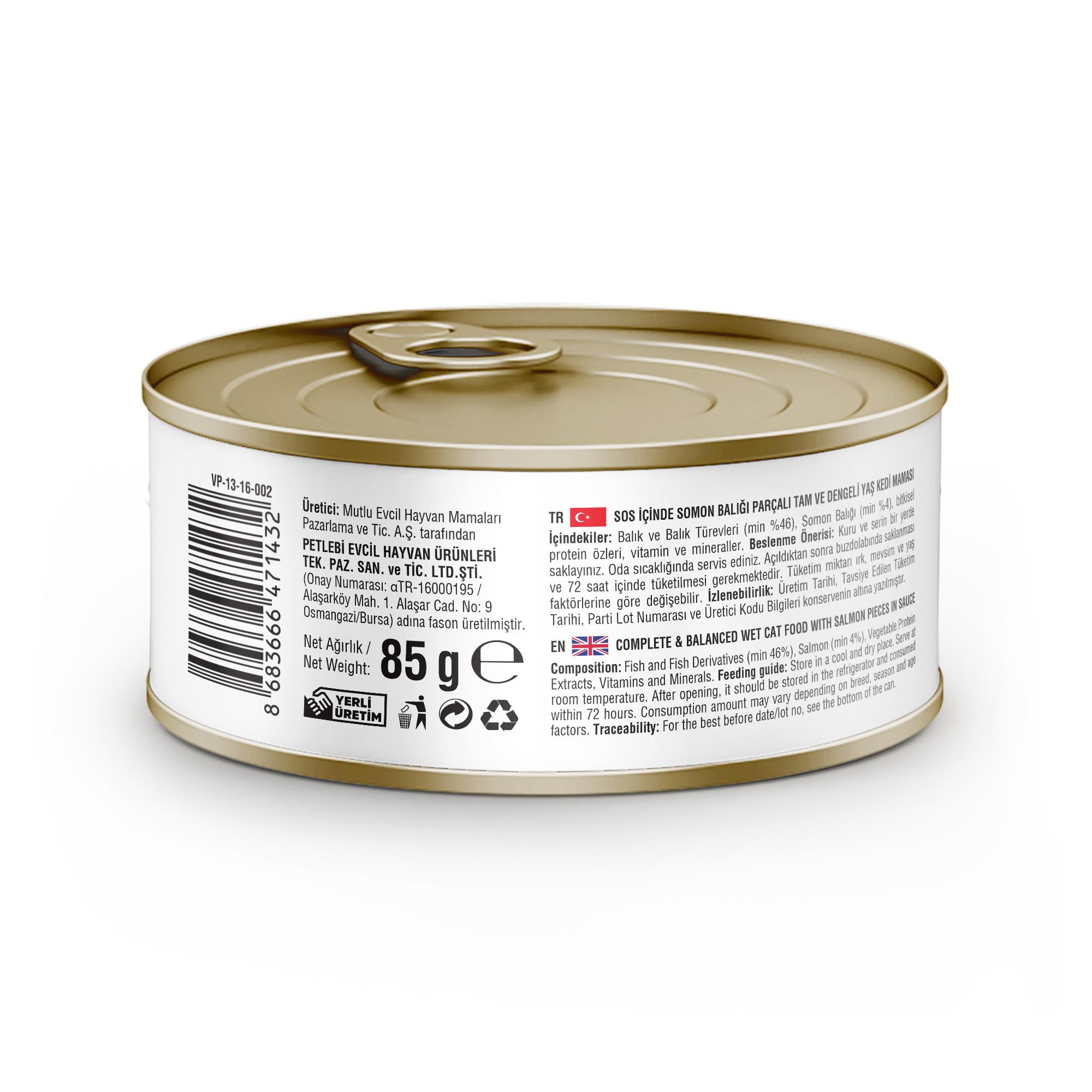 Vets Plus Optimal Nutrition Somon Balıklı Tahılsız Kedi Konservesi 85gr