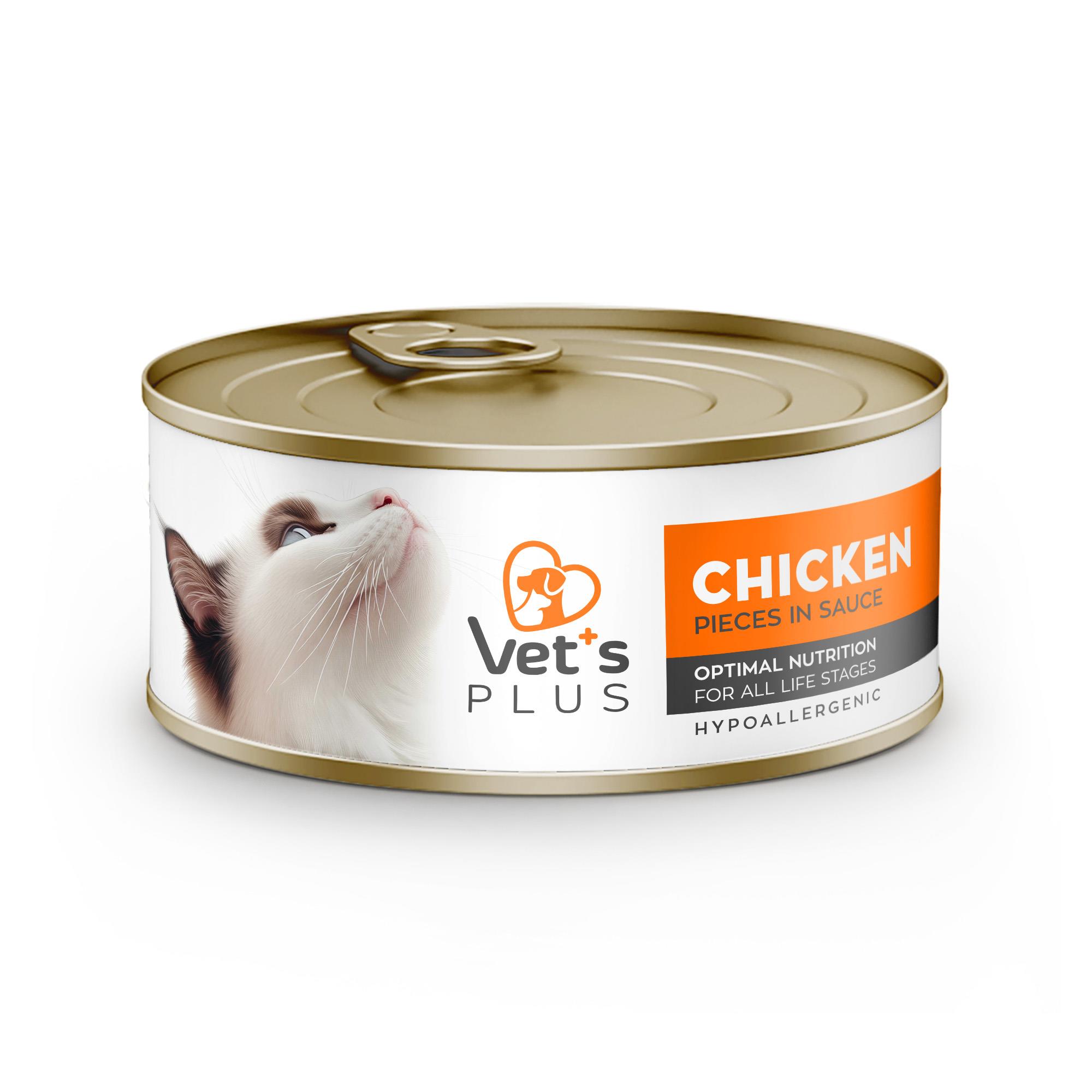 Vets Plus Optimal Nutrition Tavuk Etli Tahılsız Kedi Konservesi 85gr