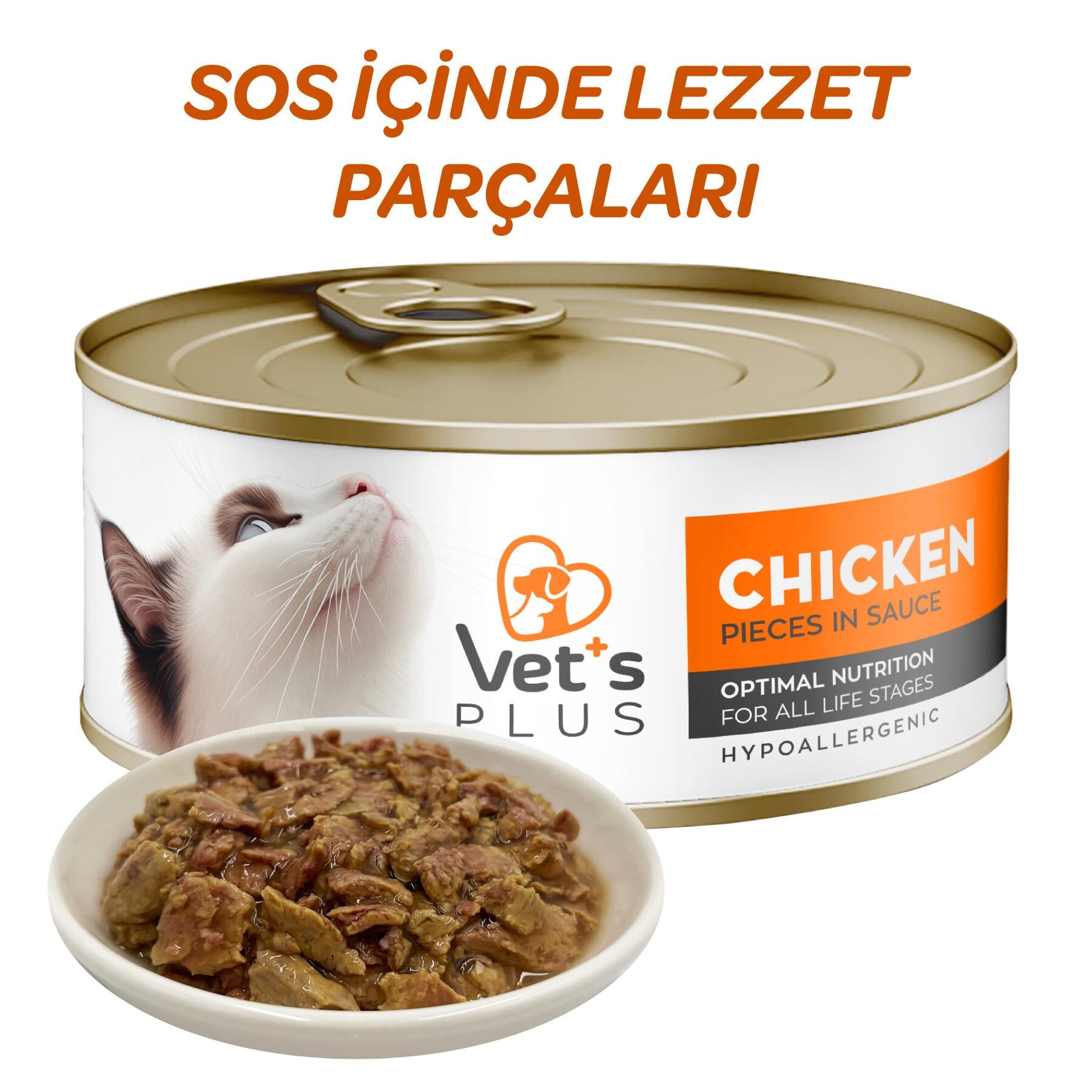 Vets Plus Optimal Nutrition Tavuk Etli Tahılsız Kedi Konservesi 85gr