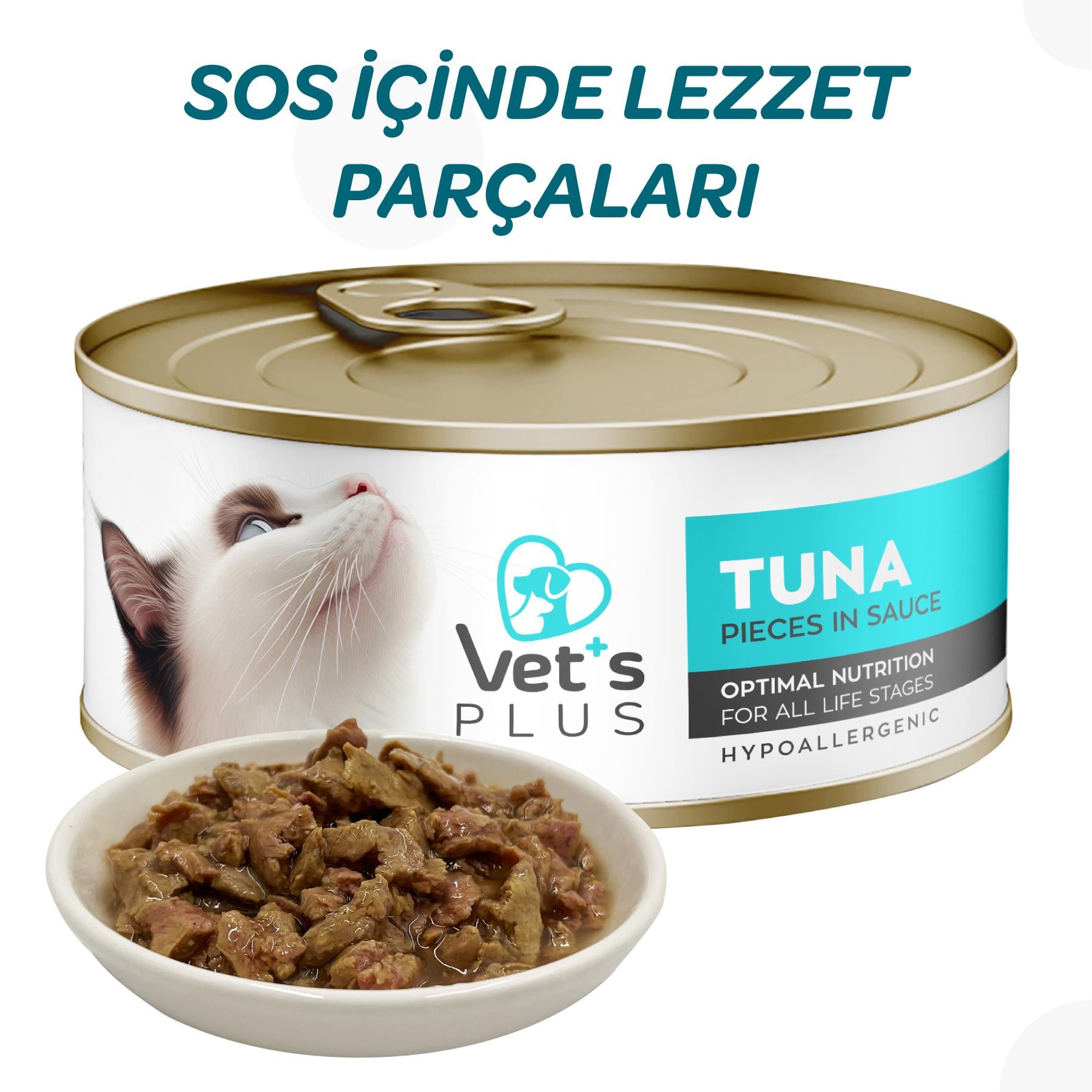 Vets Plus Optimal Nutrition Ton Balıklı Tahılsız Kedi Konservesi 85gr