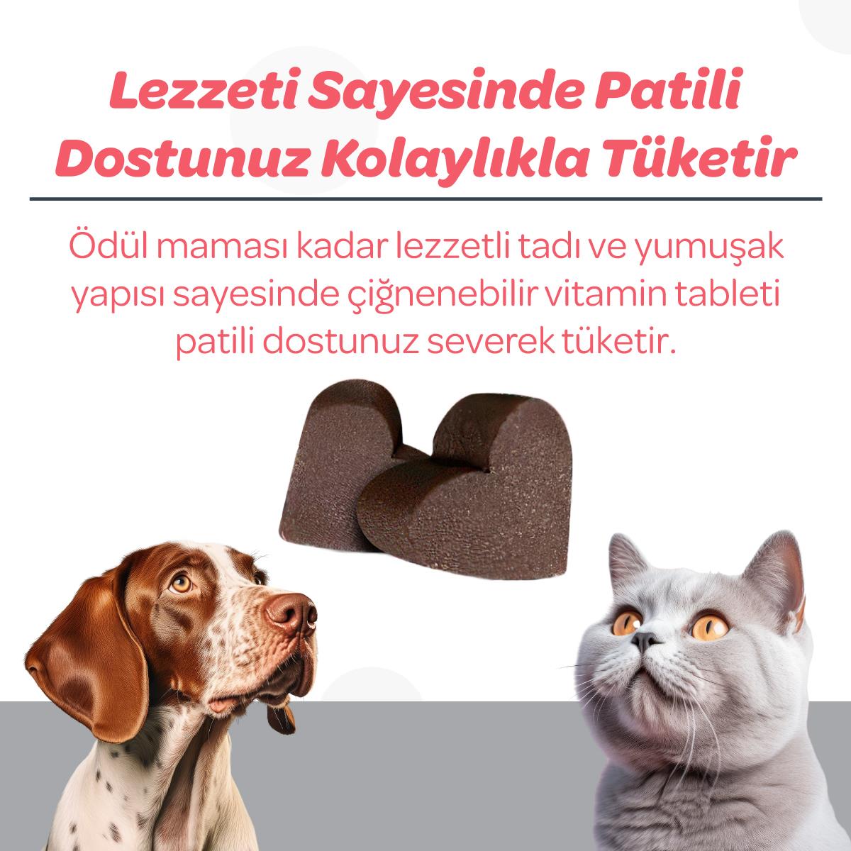 Vets Plus Senior Yaşlı Kedi ve Köpekler İçin İnülin ve Glukozamin Çiğnenebilir Tablet (60lı)