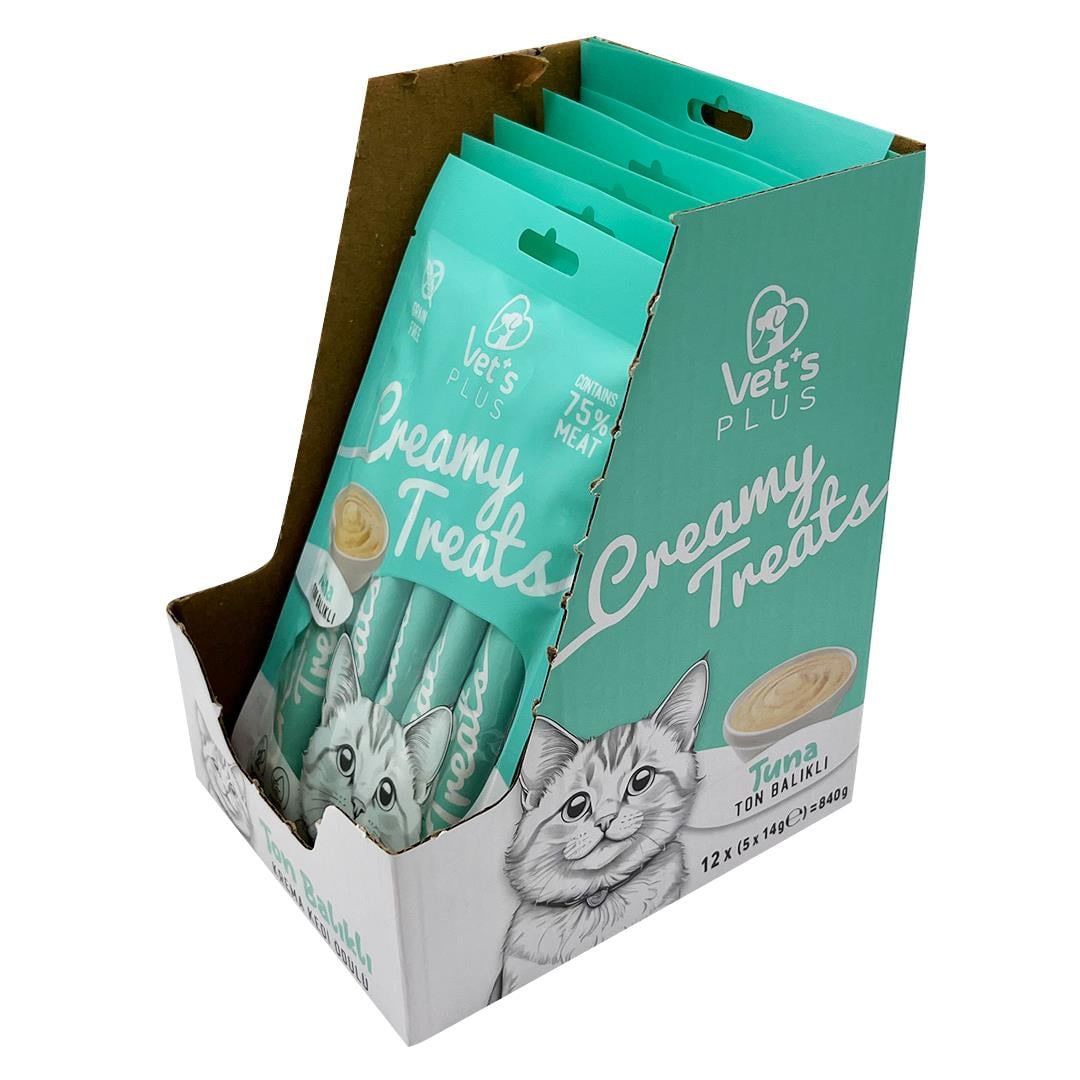 Vets Plus Ton Balıklı Krema Kedi Ödül Maması 14gr (5li)