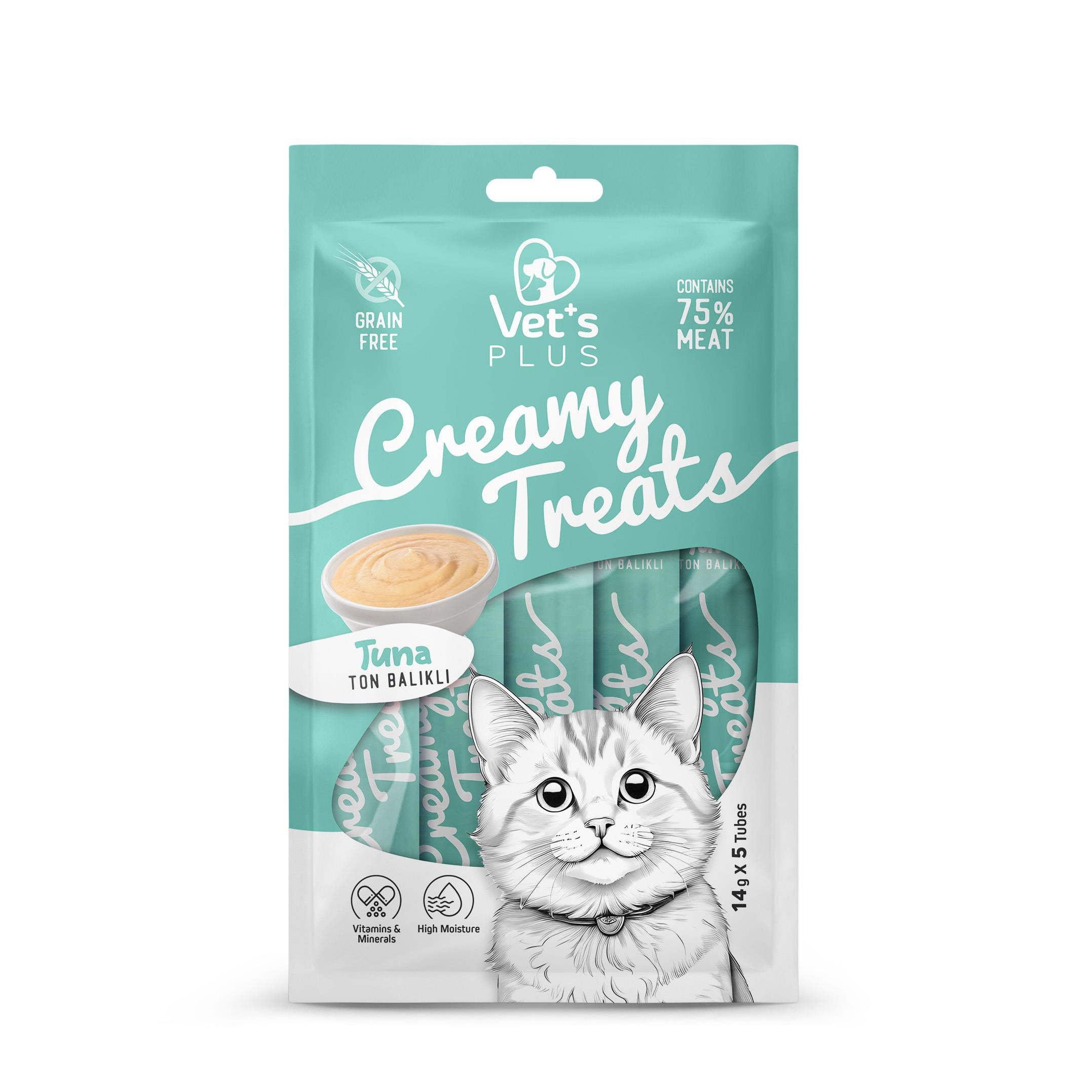 Vets Plus Ton Balıklı Krema Kedi Ödül Maması 14gr (5li)