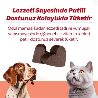 Vets Plus Calming Kedi ve Köpekler İçin Sakinleştirici Çiğnenebilir Tablet (60lı)