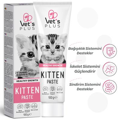 Vets Plus Hamile ve Yavru Kediler için Multivitamin Malt Kedi Macunu 100gr