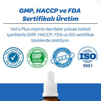 Vets Plus Hip&Joint Kedi ve Köpekler İçin Eklem Yapısı Destekleyici Glukozaminli Damla 50ml