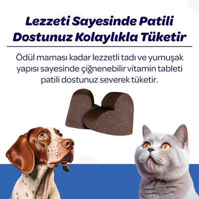Vets Plus Hip&Joint Kedi ve Köpekler İçin Eklem Destekleyici Çiğnenebilir Tablet (60lı)