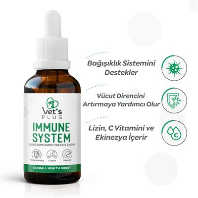 Vets Plus Immune System Kedi ve Köpekler İçin Bağışıklık Güçlendirici Damla 50ml