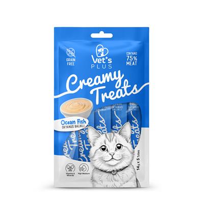 Vets Plus Okyanus Balıklı Krema Kedi Ödül Maması 14gr (5li)