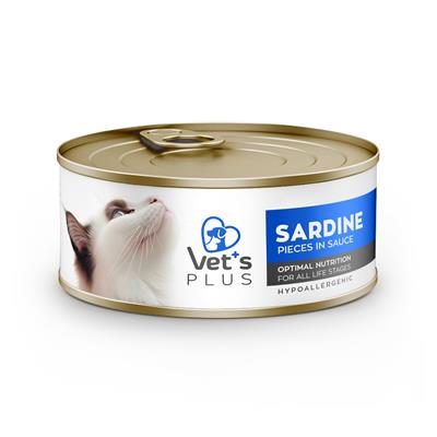 Vets Plus Optimal Nutrition Sardalya Balıklı Tahılsız Kedi Konservesi 85gr