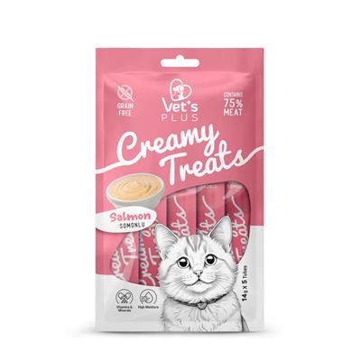 Vets Plus Somonlu Sıvı Kedi Ödül Maması 14gr (5li)