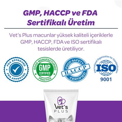 Vets Plus Sterilised Kısırlaştırılmış Kediler İçin Malt Kedi Macunu 100gr