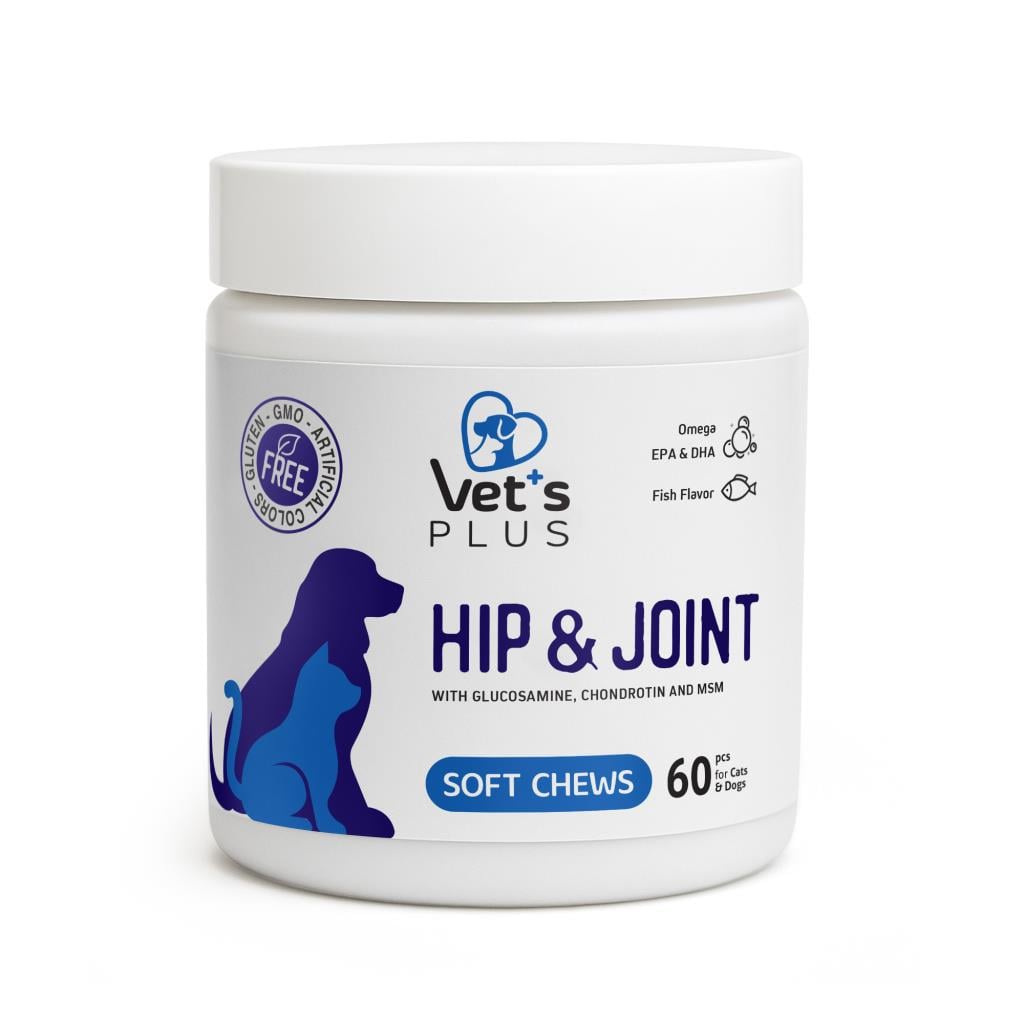 Vet's Plus Hip&Joint Kedi ve Köpekler İçin Eklem Destekleyici Çiğnenebilir Tablet (60'lı)