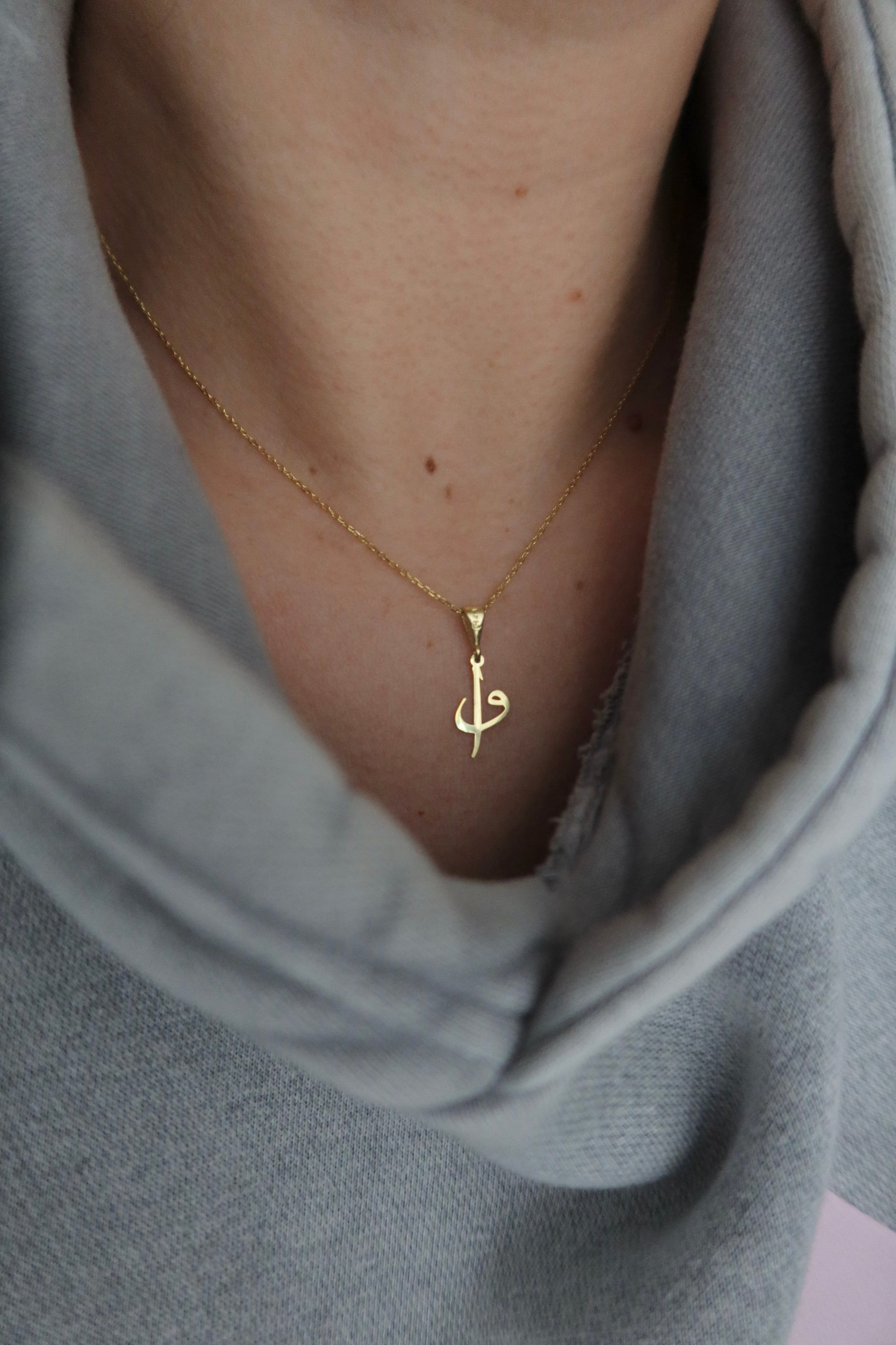 925 Gümüş | Arapça Elif Vav Kolye