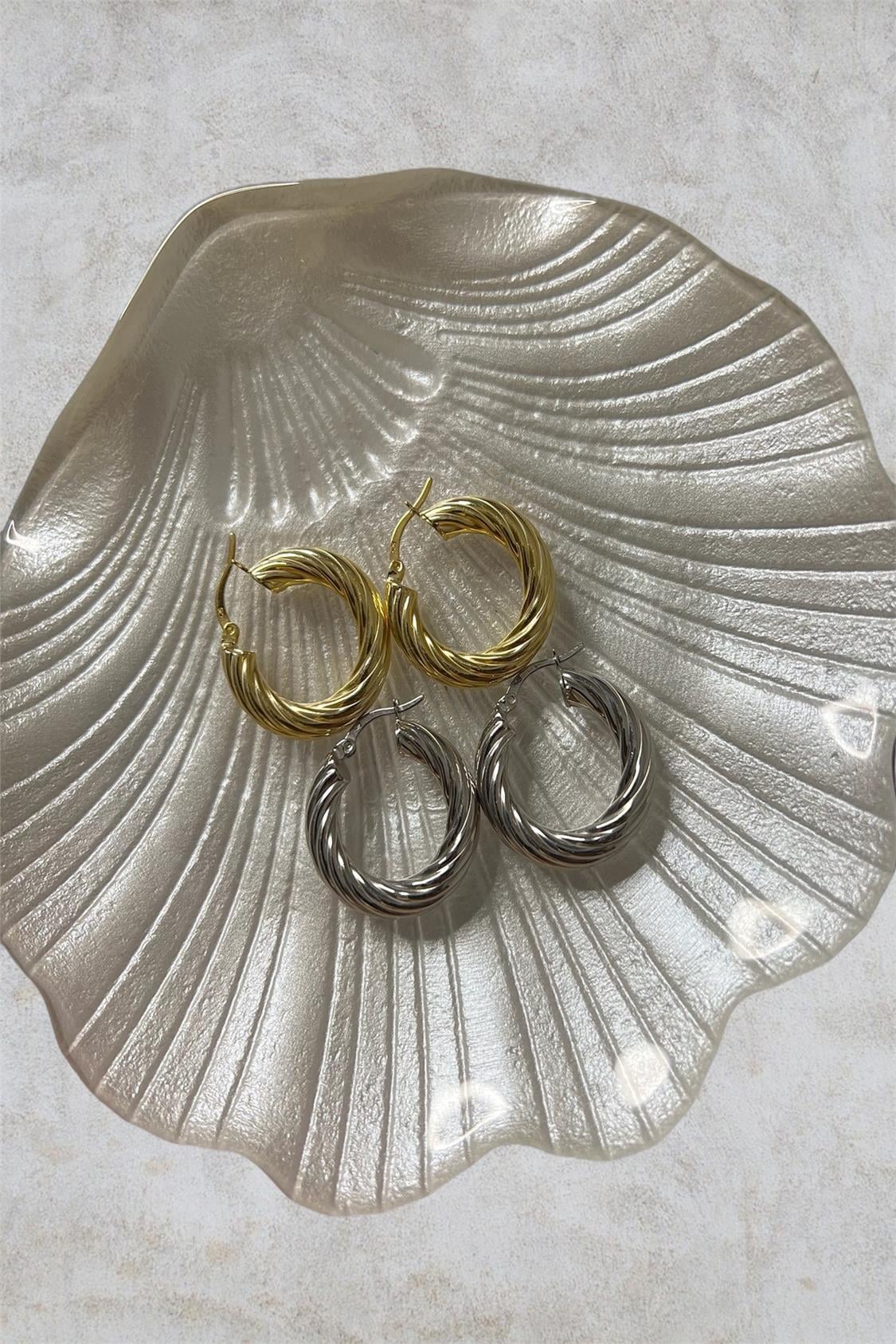 925 Gümüş | Burgu Halka Küpe (2,5cm)