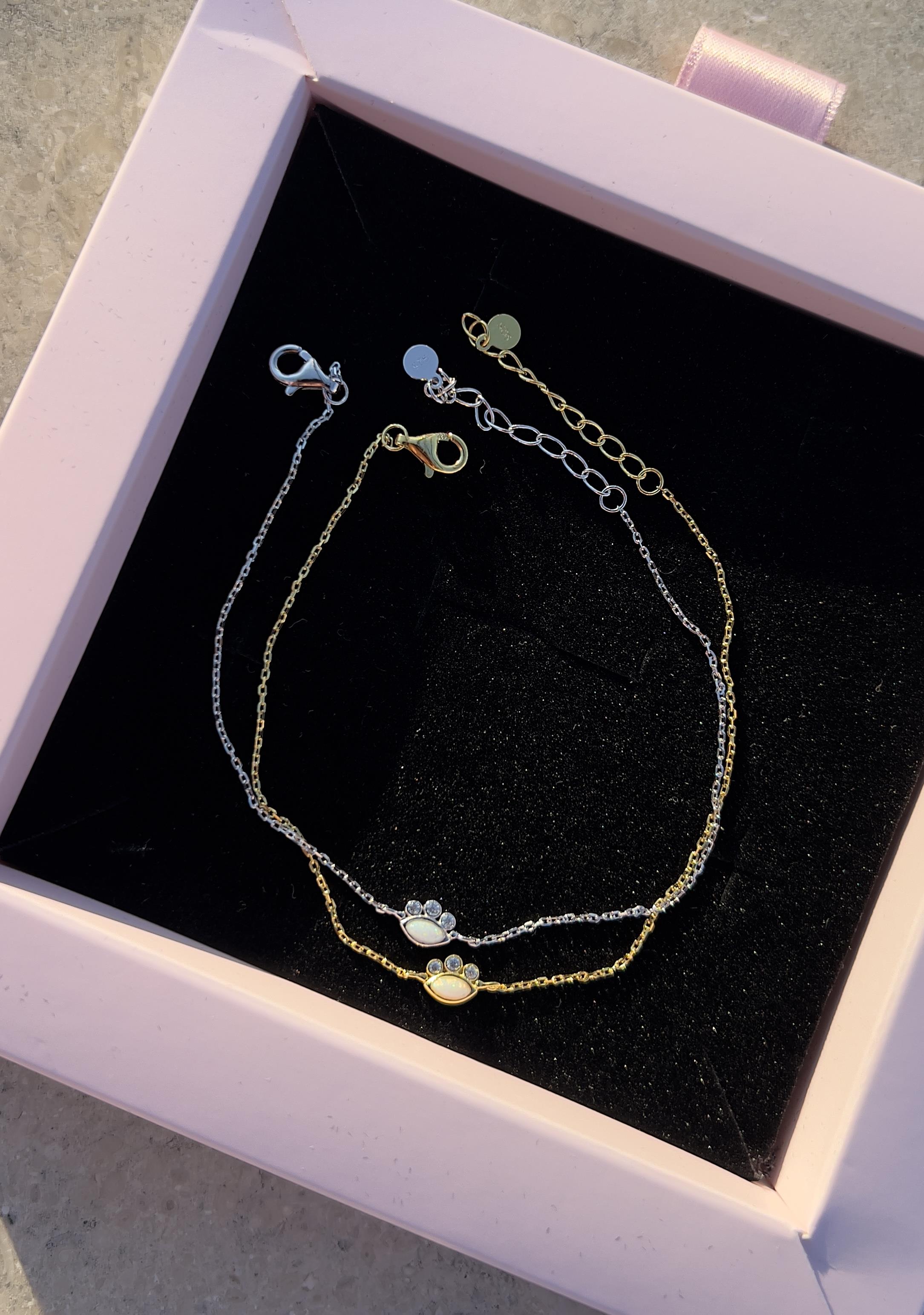 925 Gümüş | Mavi Mini Opal Badem Bileklik