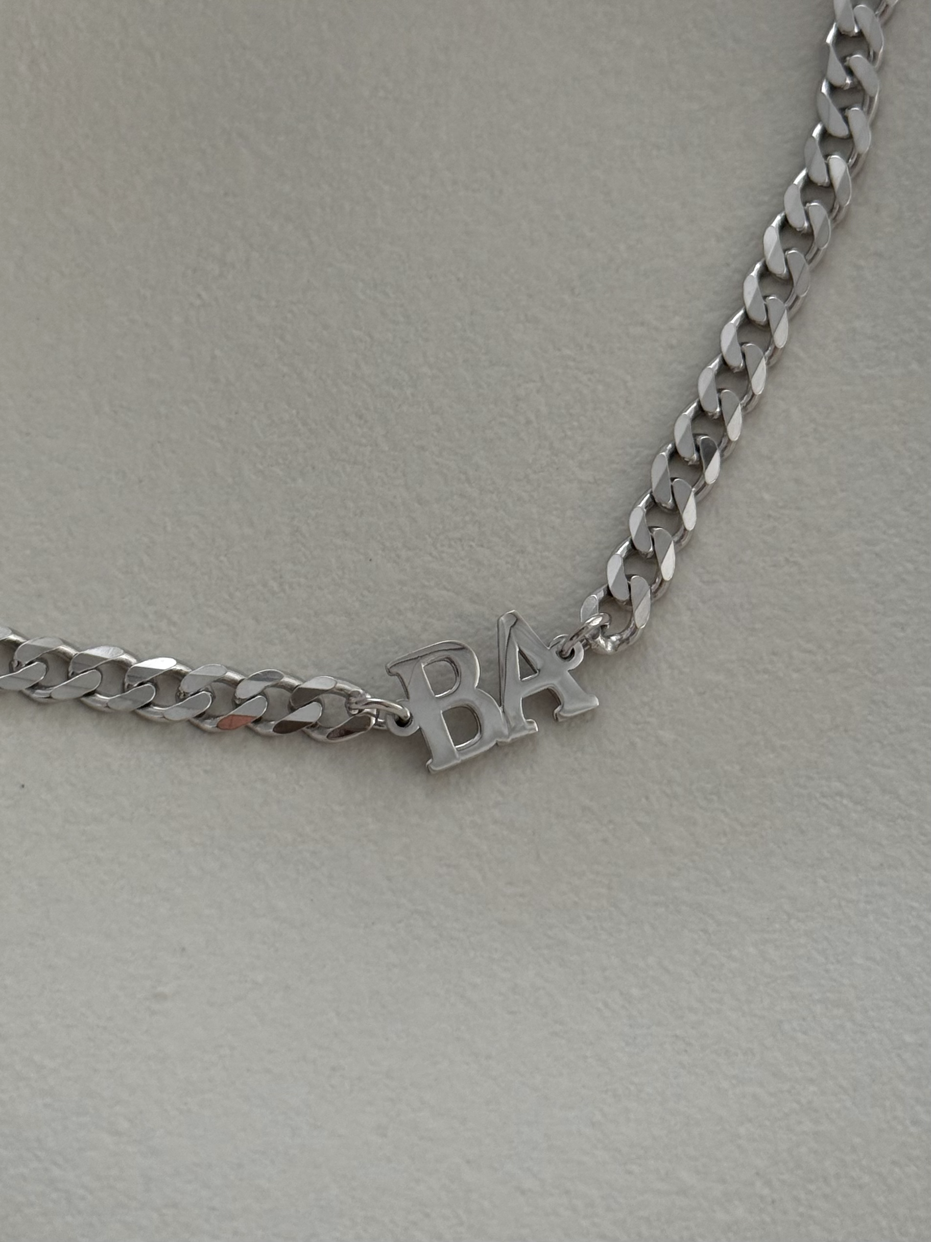 925 Gümüş | Ortası Harfli Bold Zincir Bileklik