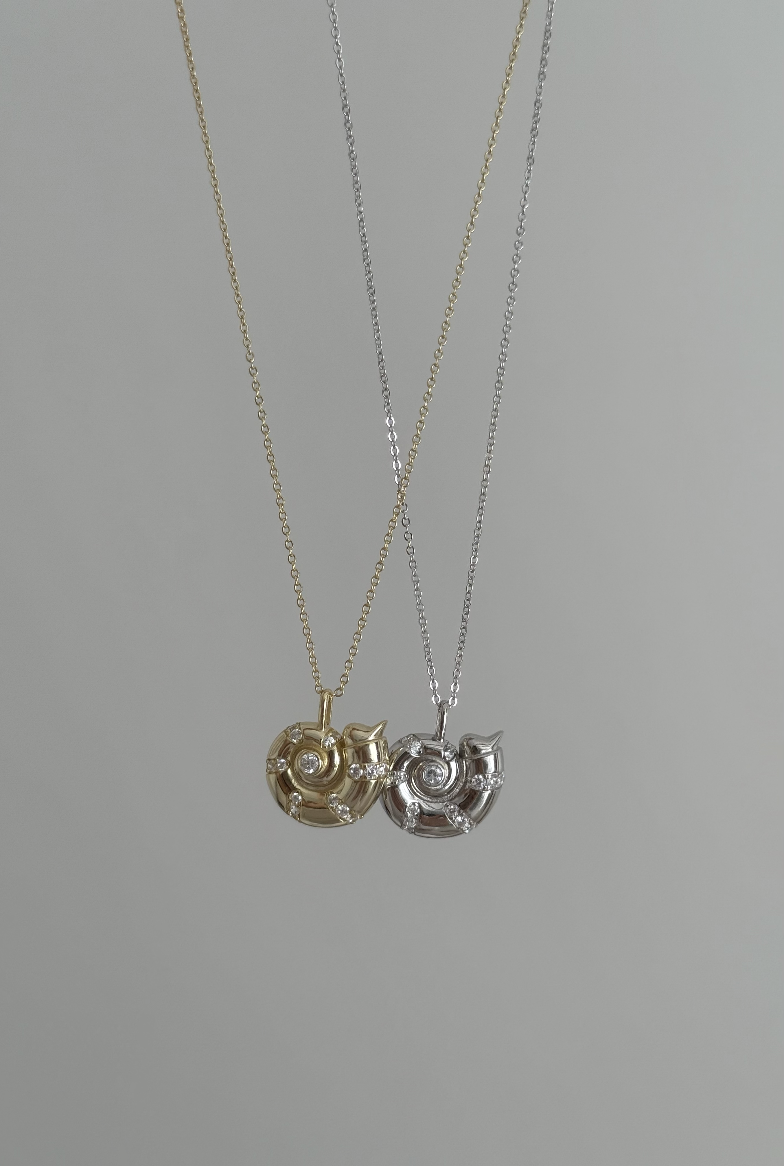 925 Gümüş | Taşlı Salyangoz Kolye