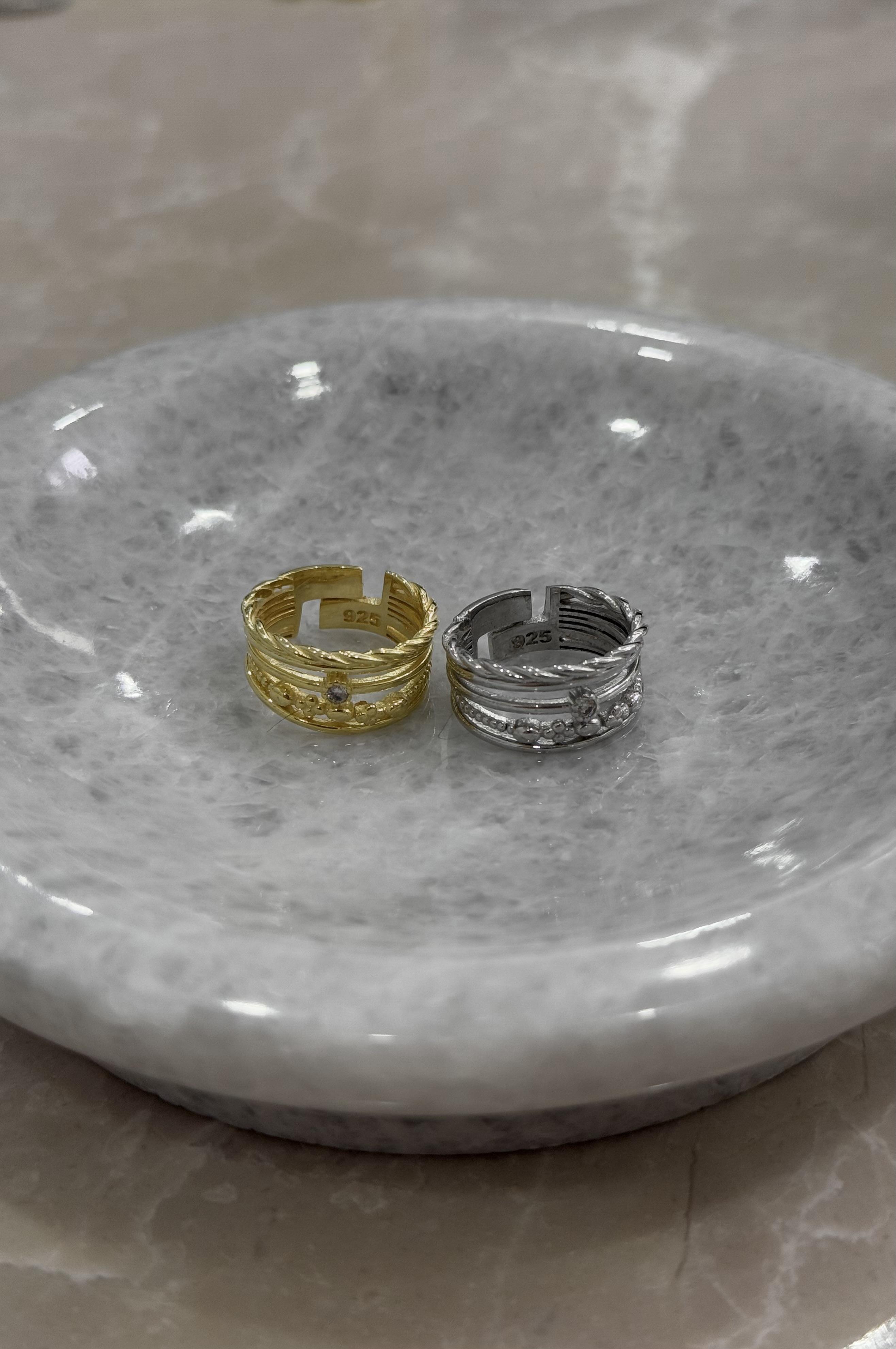 925 Gümüş | 5 Sıralı Mix Yüzük