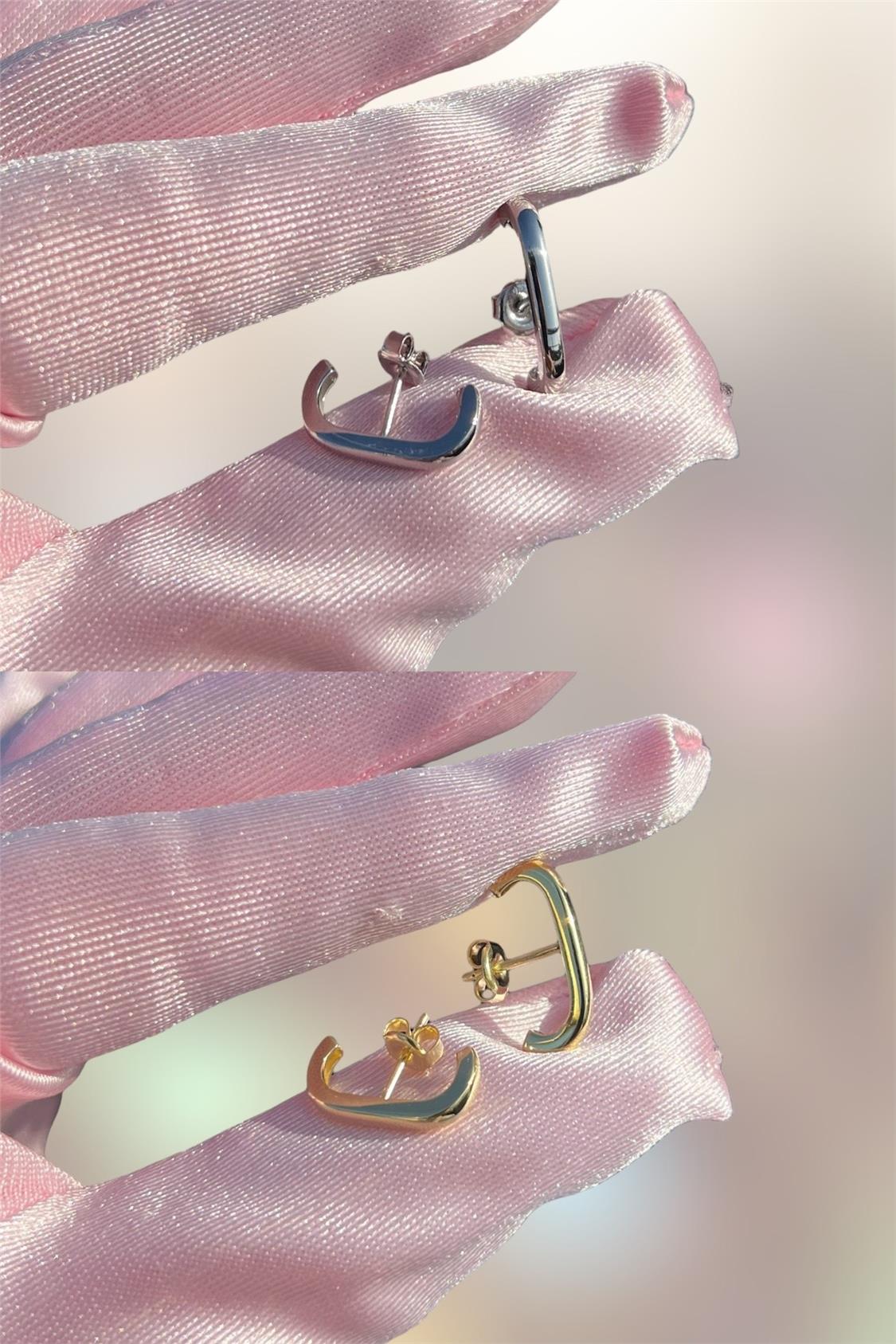 925 Gümüş | Basic Kulağı Saran Küpe (2cm)