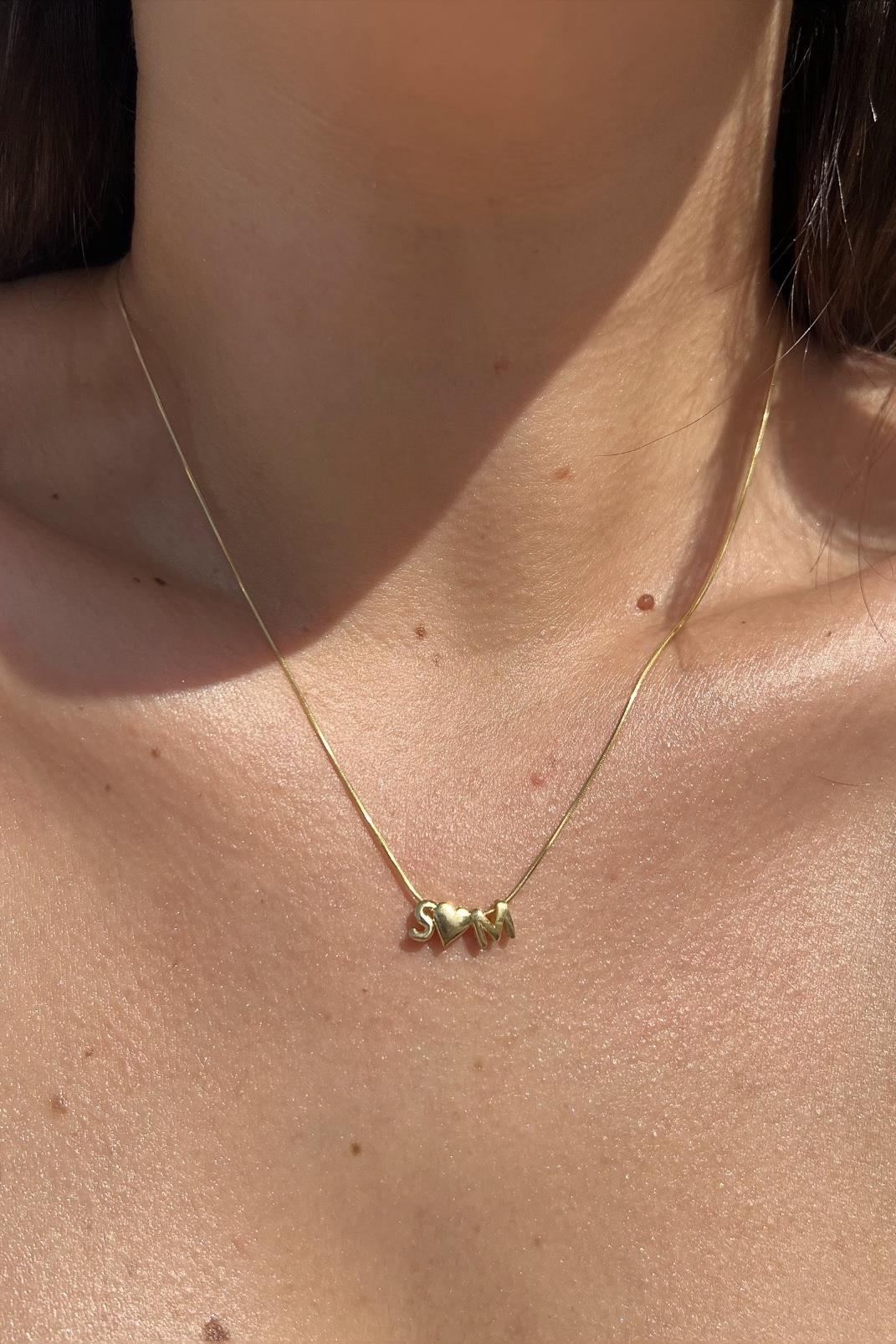 925 Gümüş | Bubble Harf Kolye