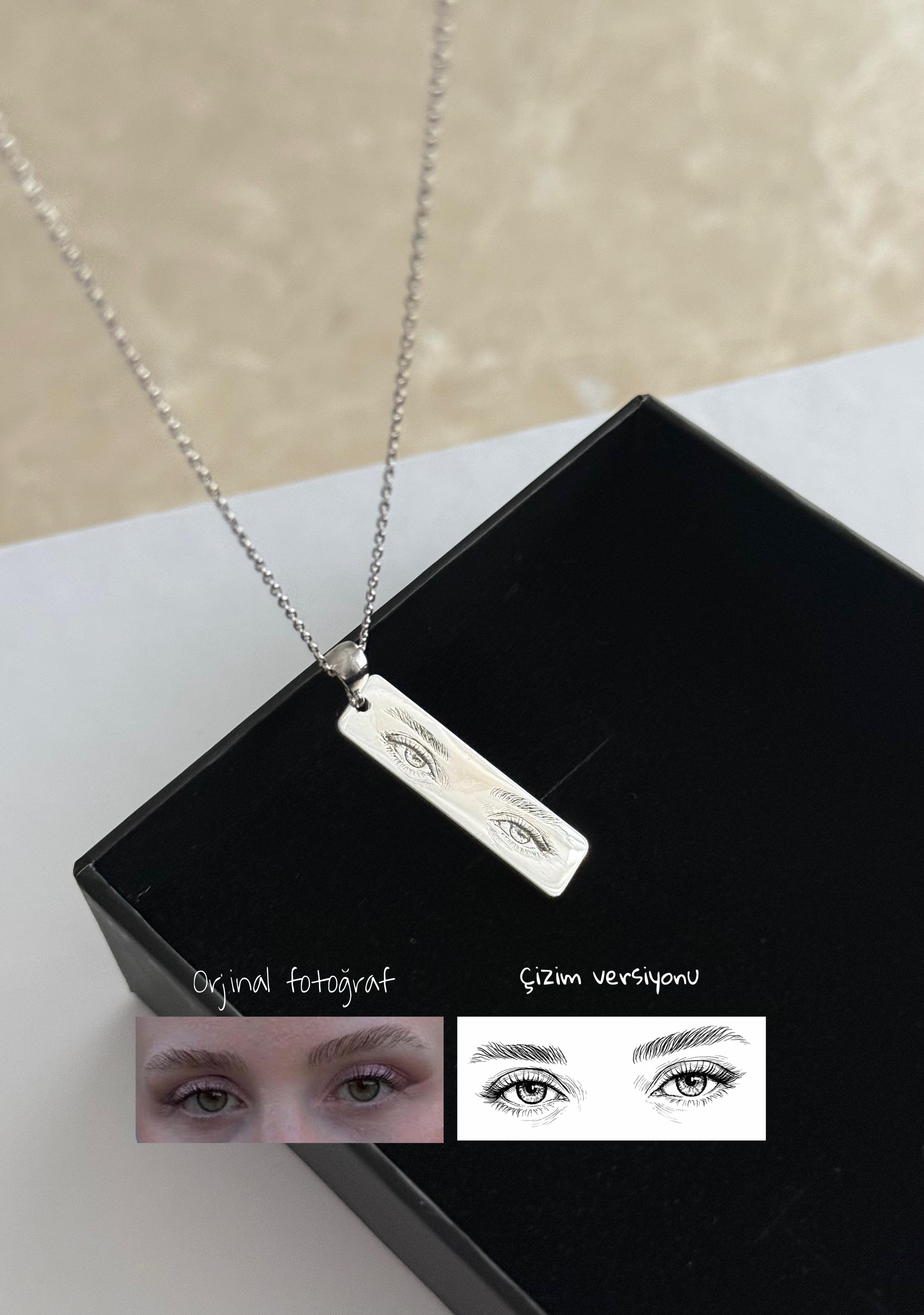 925 Gümüş | Göz Çizim Kolye