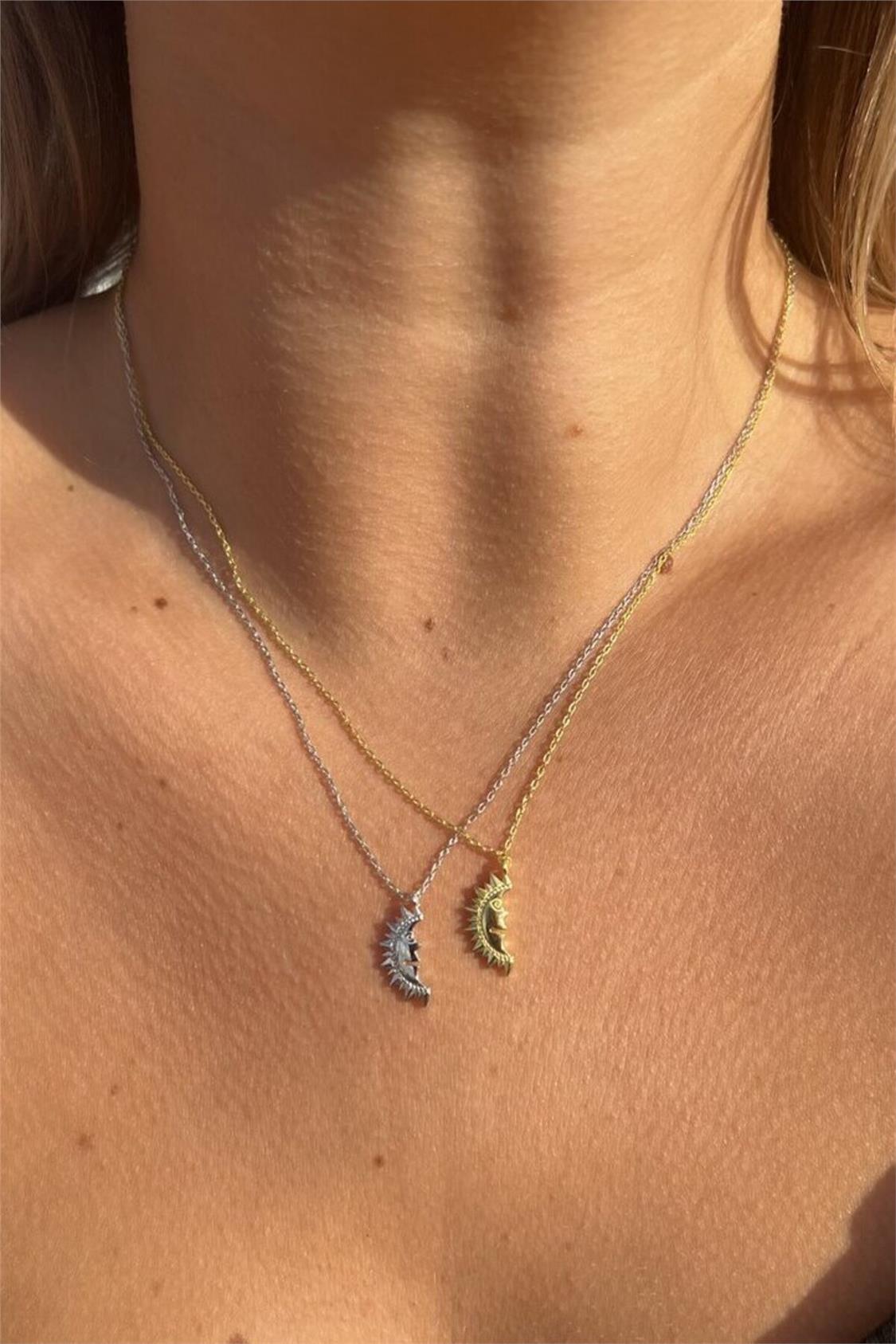 925 Gümüş | Half Sun Kolye