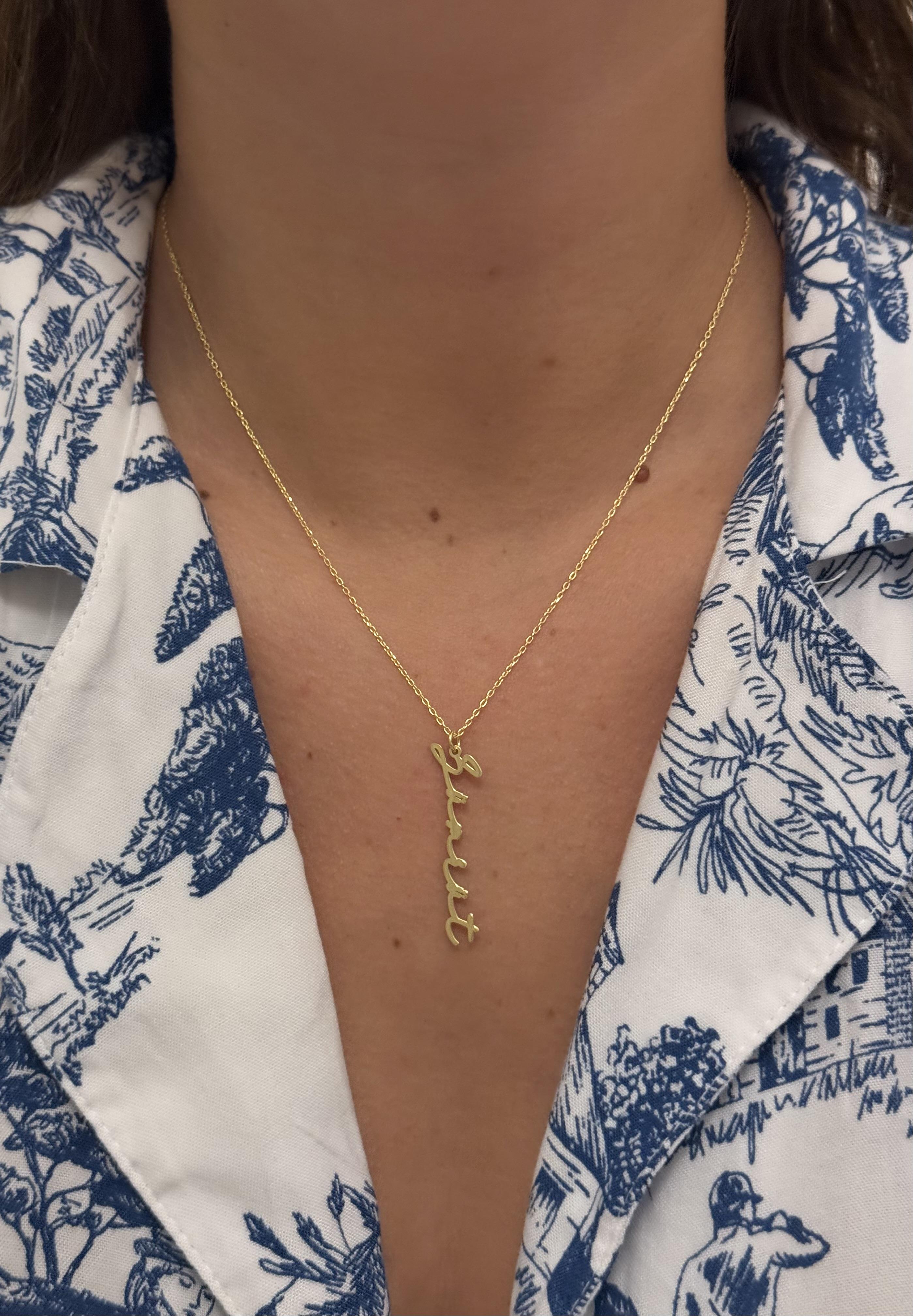 925 Gümüş | İmza Kolye Yatay/Dikey