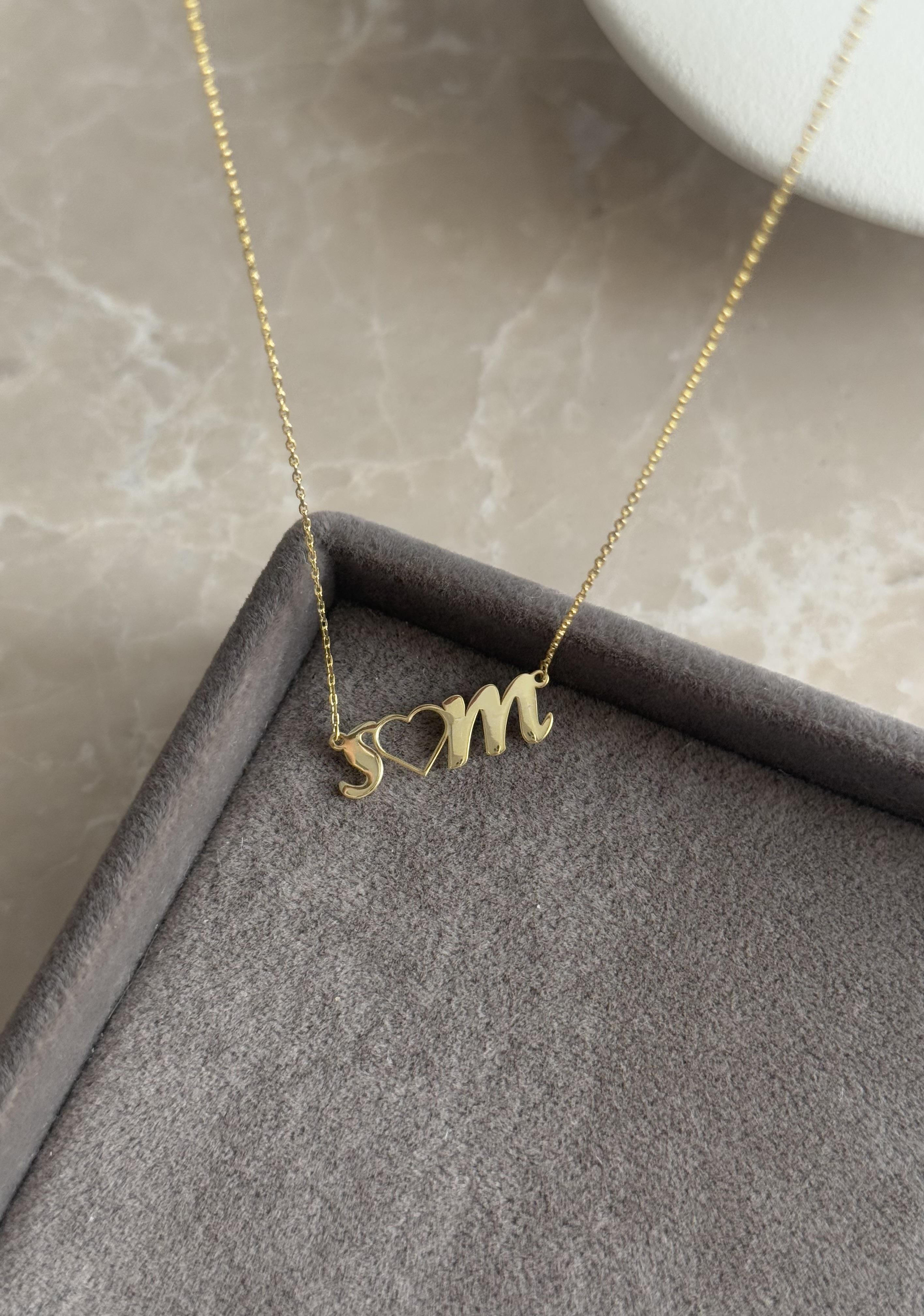 925 Gümüş | Kalp Sembollü 2 Harf Kolye