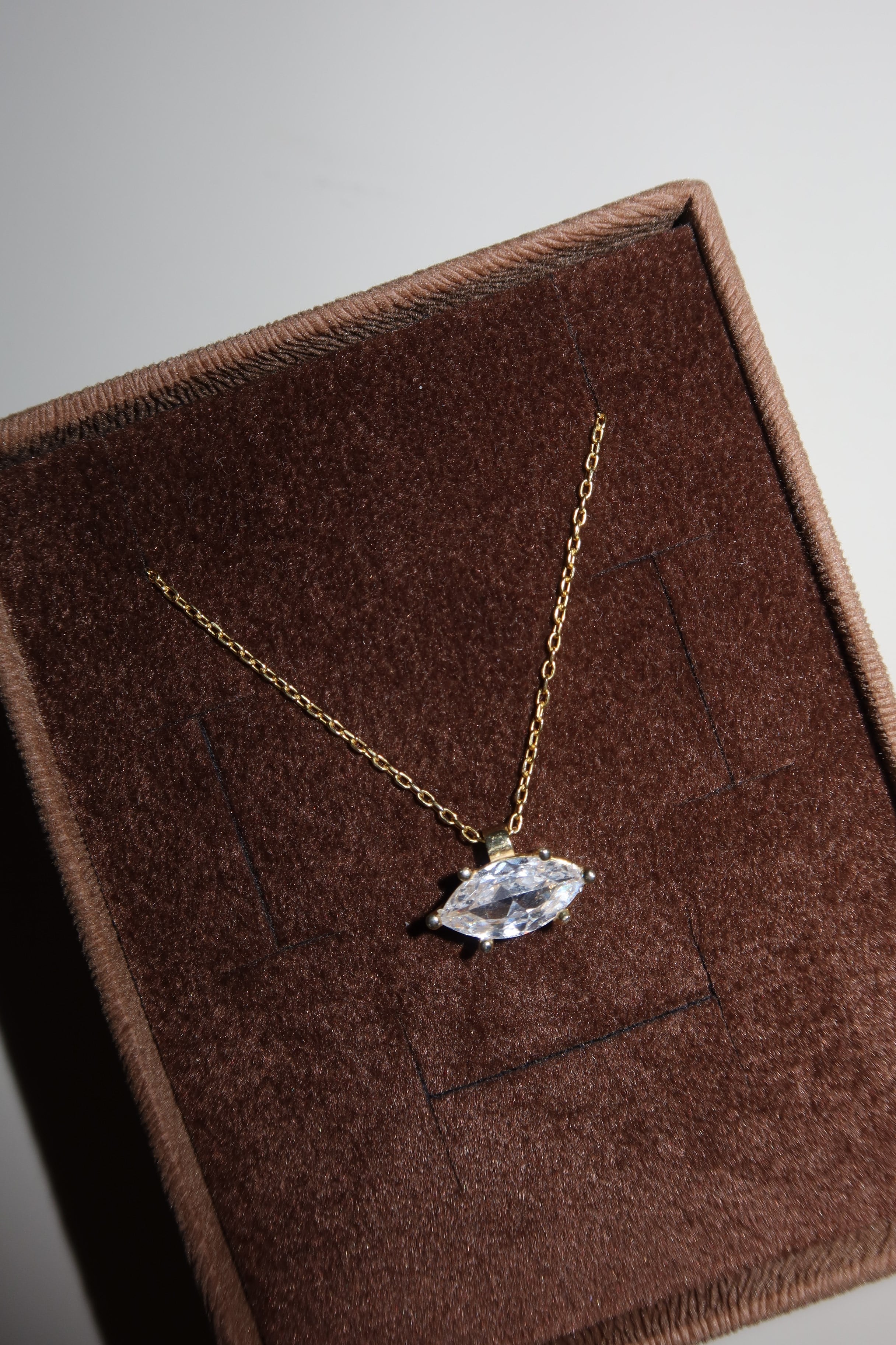 925 Gümüş | Markiz Taşlı Kolye 