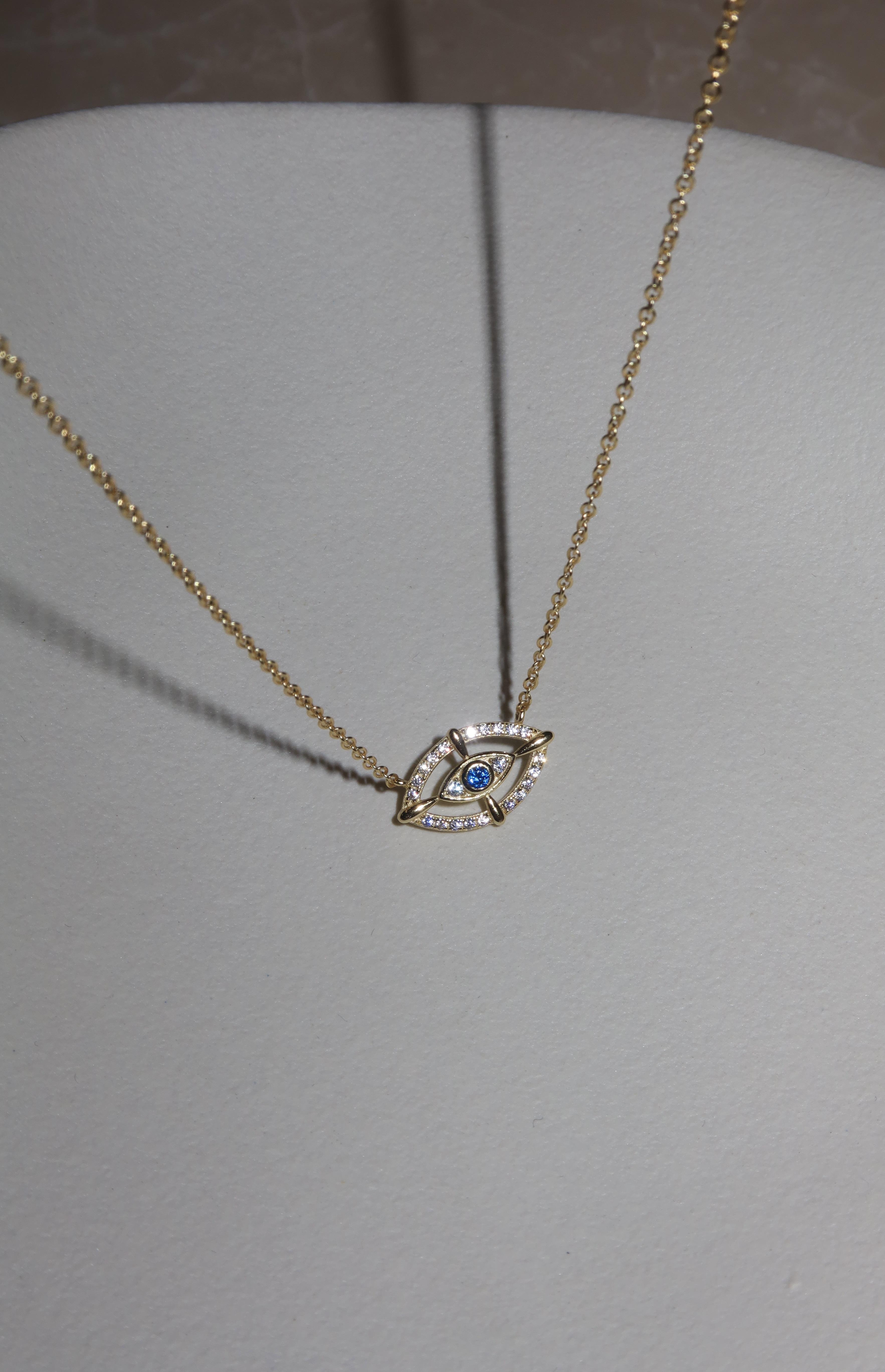 925 Gümüş | Mavi Taşlı Göz Kolye