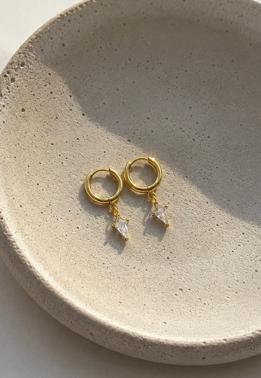 925 Gümüş | Mini Kristal Küpe