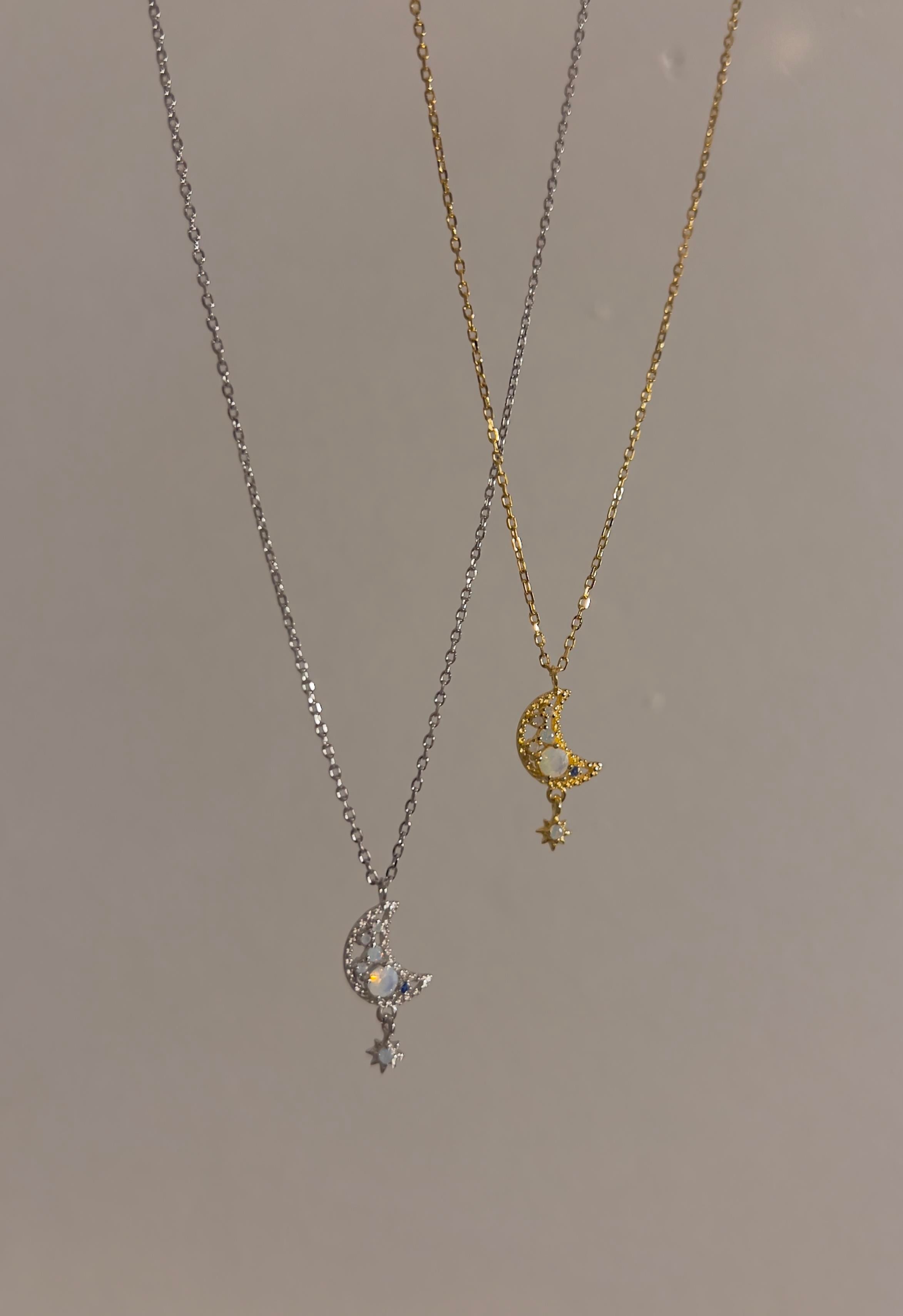 925 Gümüş | Opal Ay Kolye