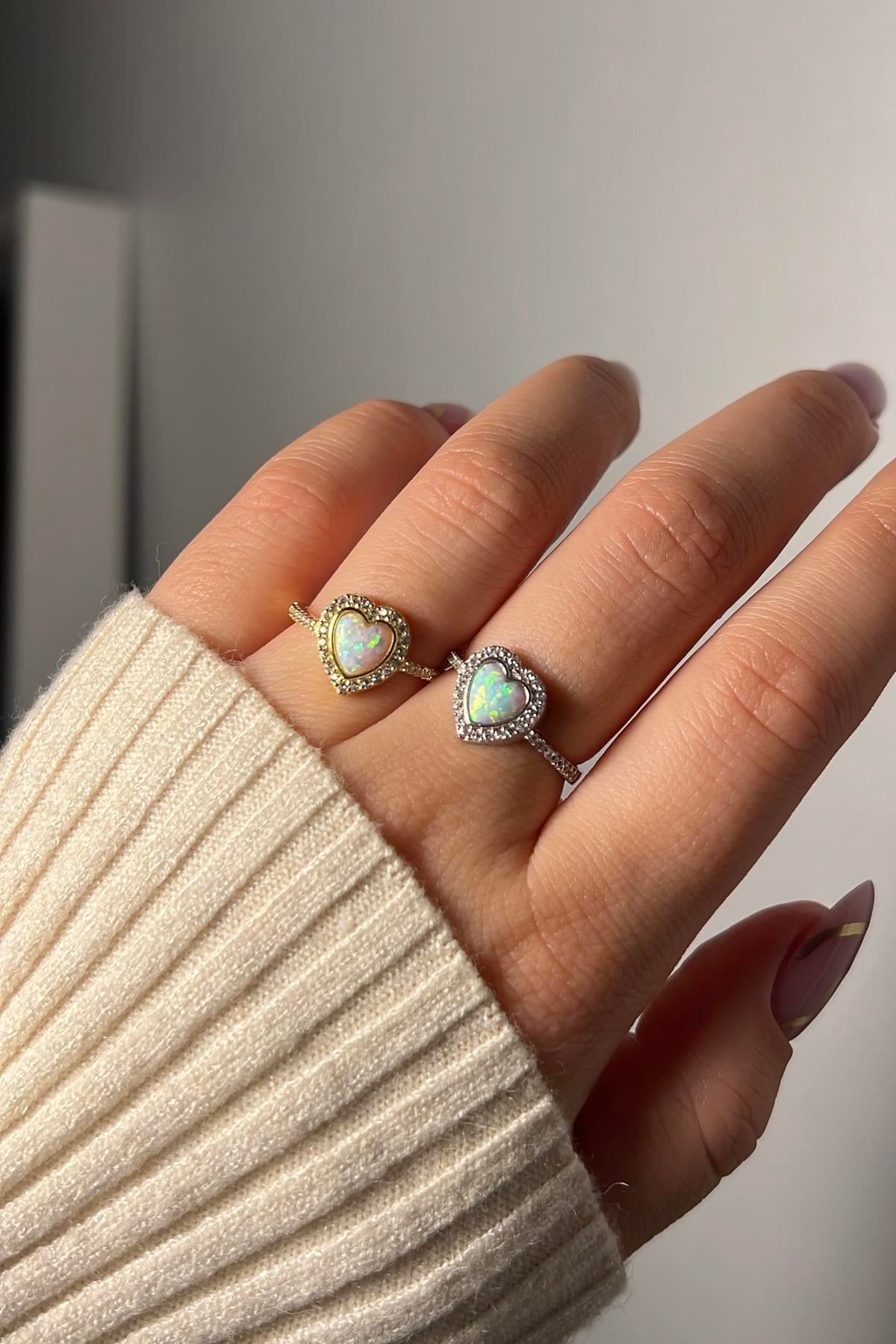 925 Gümüş | Opal Love Yüzük