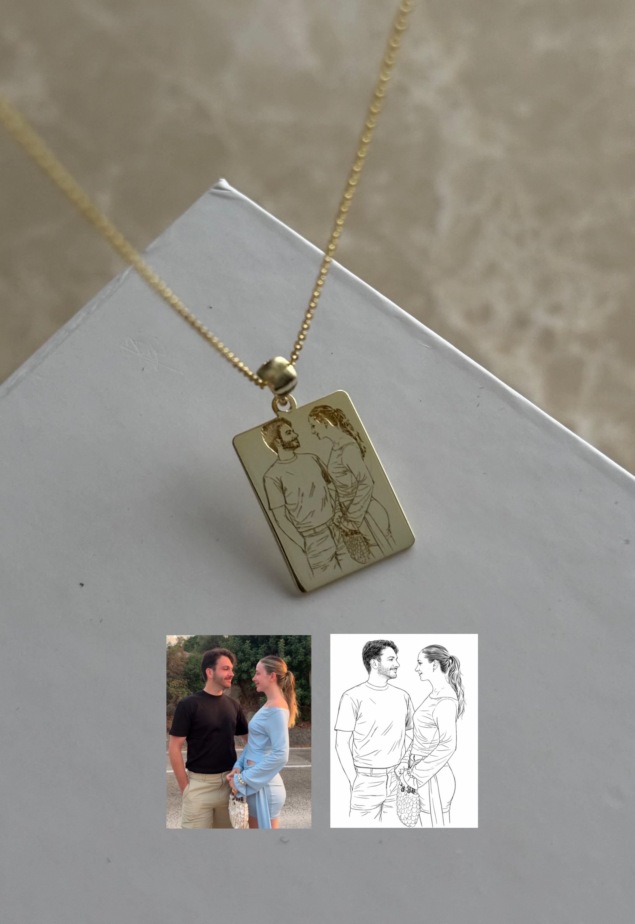 925 Gümüş | Özel Tasarım Çizim Kolye