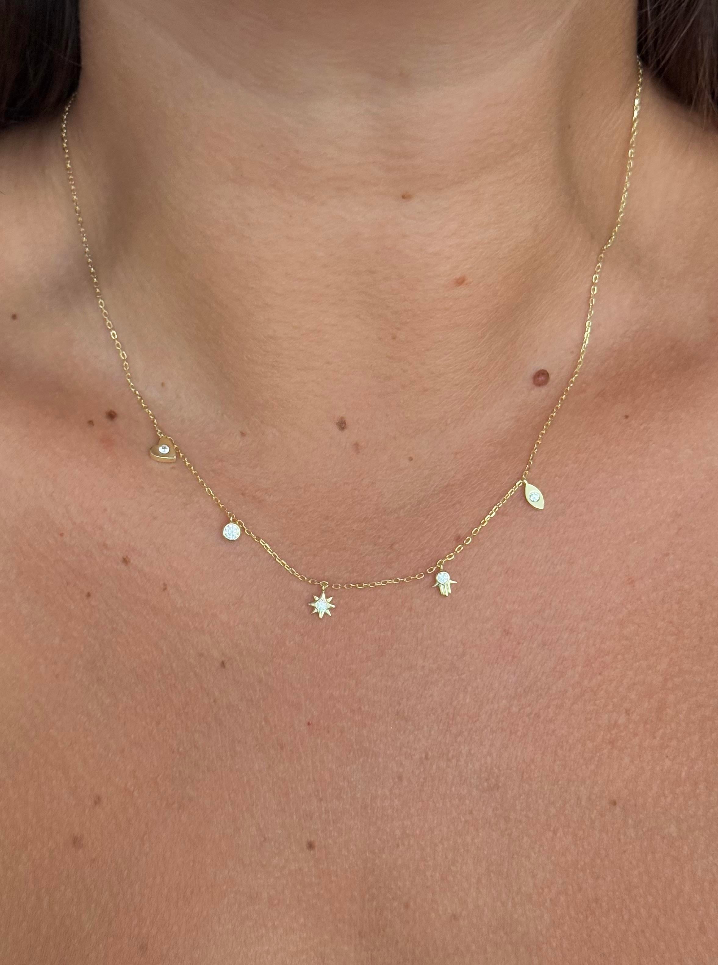 925 Gümüş | Sıralı Charm Şans Kolyesi